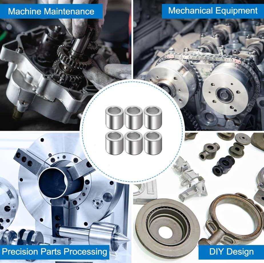 10PCS M6 Aluminum Spacers - 6.2Mm ID X 10Mm OD X 10Mm L round Metal Standoffs for 1/4 Inch or M6 Screw Bolts, Precision Machined Spacer Kit