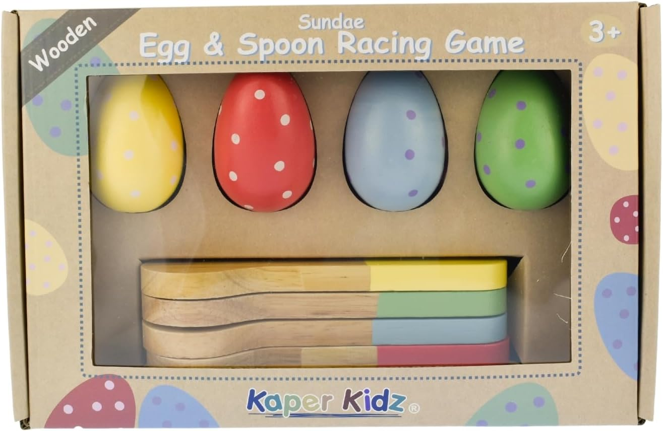 Kaper Kidz- WT360 SUNDAE EGG & SPOON RACING GAME: Fun Outdoor Activity for Family Gatherings