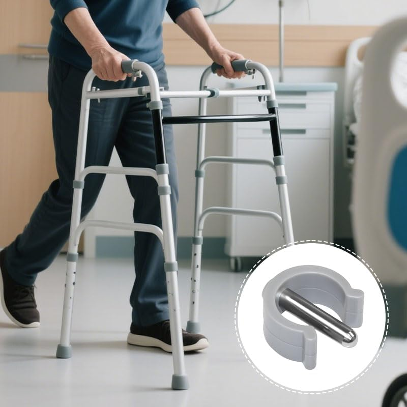 4Pcs Walker C-Clamp, Grey Tube Clamps 25Mm, C-Type Buckle Clip Accessories, Compatible with Perch Stool, for Elderly, Disabled, Mobility Aid image number 3