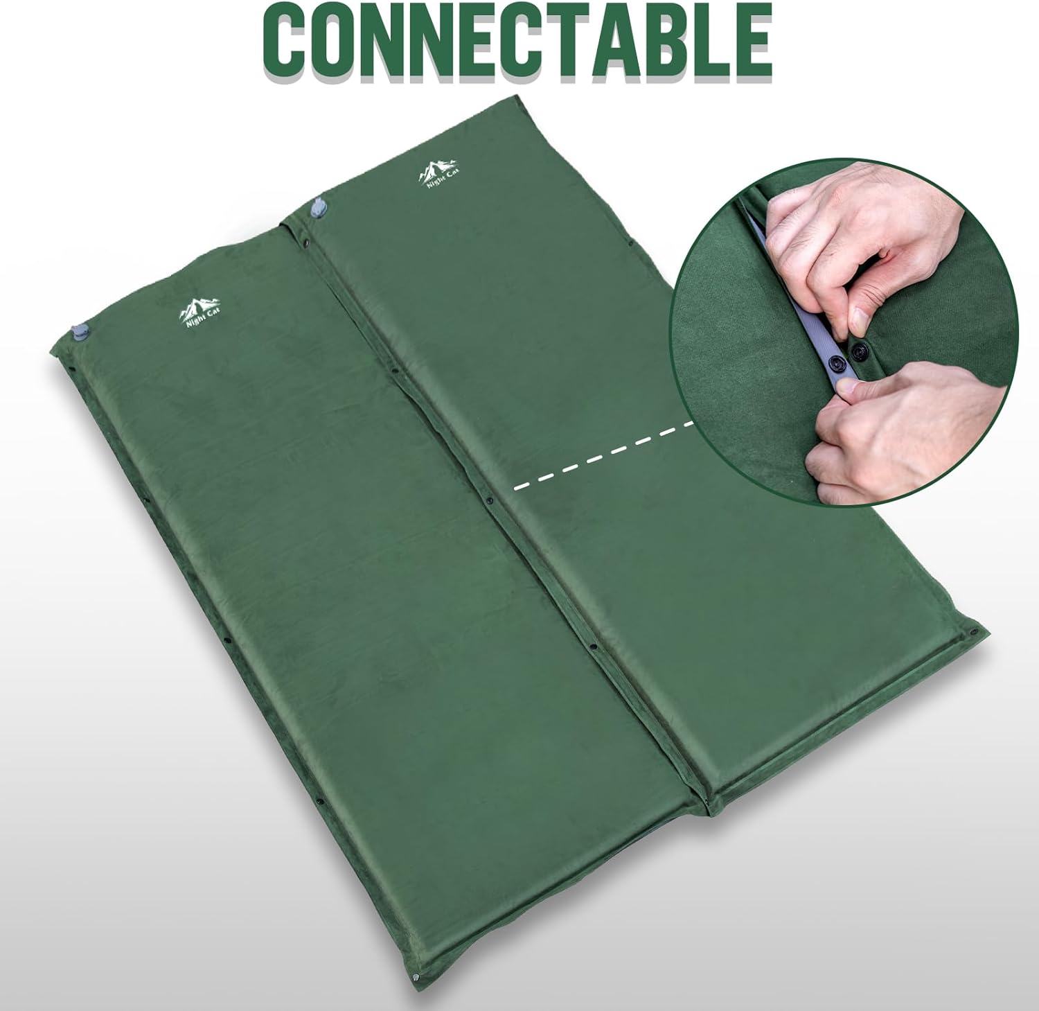 Night Cat Self-Inflating Sleeping Pad: Camping Mattress Single Memory Foam for Hiking - Comfortable Camping Mat Air for Outdoor image number 2