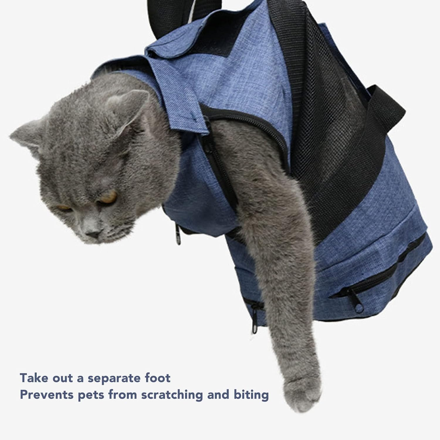 Cat Bathing Bag,Cat Grooming Carry Bag, Cat Grooming Carry Bag Adjustable Neck Circumference Breathable Foldable Portable Pet Bathing Bag for Nail Trimming image number 3