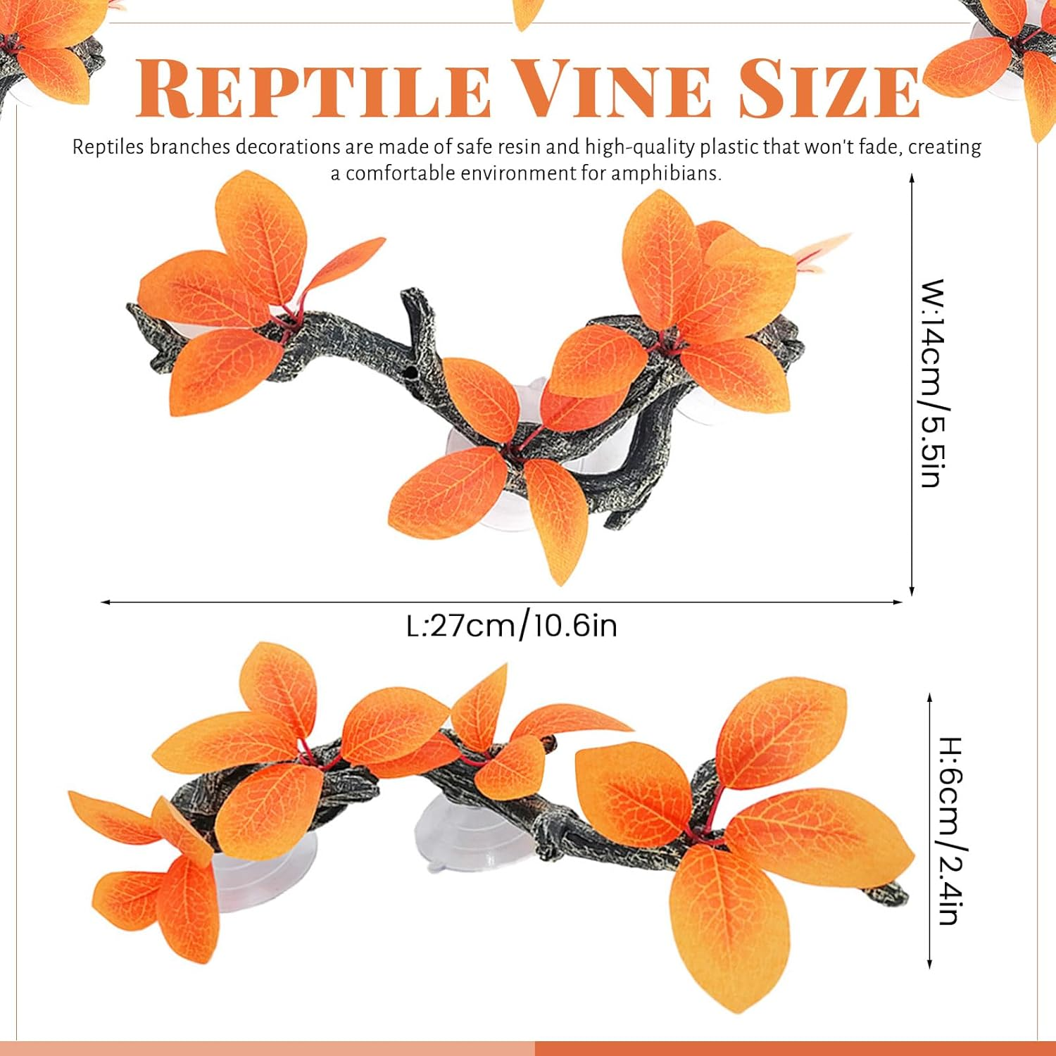 2Pcs Reptile Corner Branch, Reptile Climbing Decor Snake Climbing Branch, Reptiles Tank Accessories Terrarium Decorations Tree Branchs (Red) image number 4