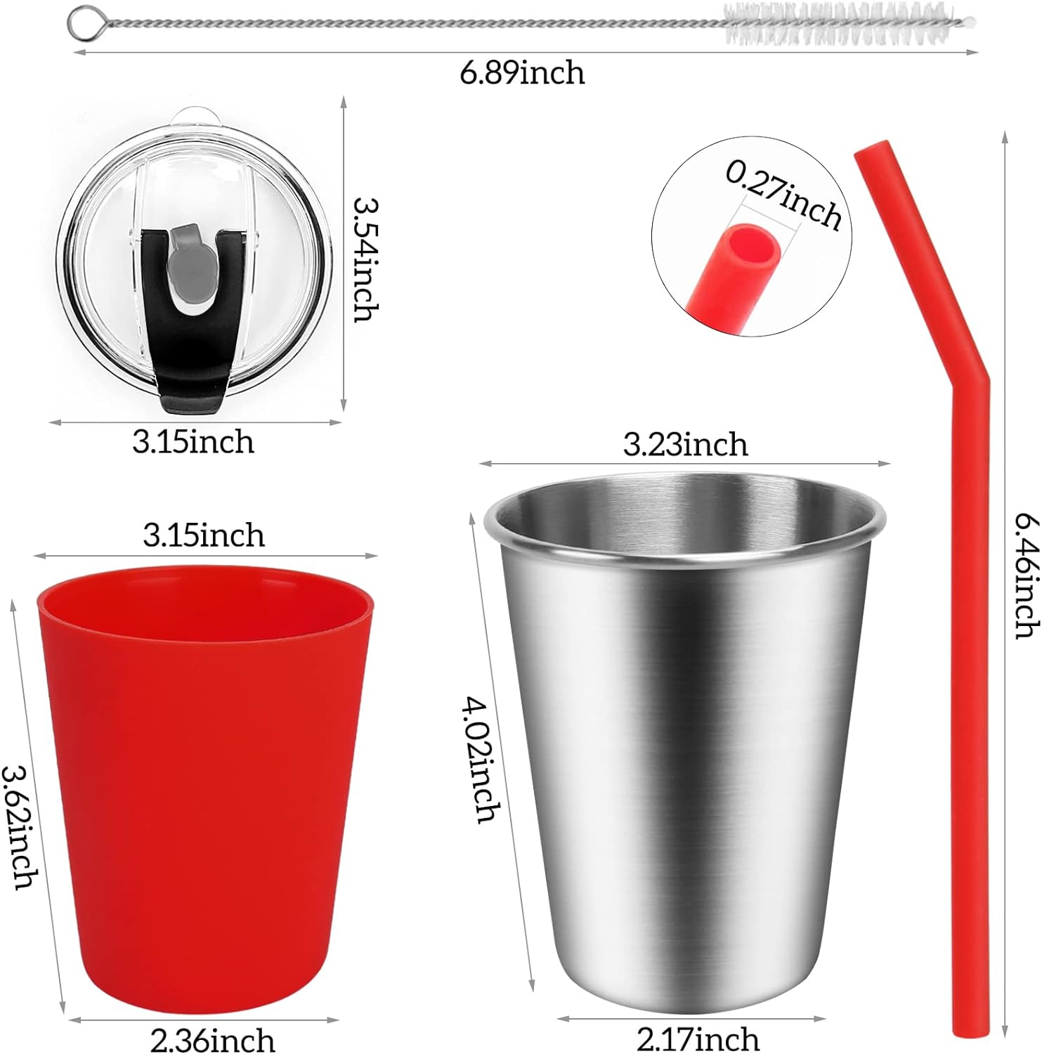 5Pack Kids Cups with Straws and Lids Spill Proof, 12Oz Toddler Straw Cups with Colorful Silicone Sleeves, Unbreakable Stainless Steel Water Tumblers for Cold & Hot Drinks image number 5