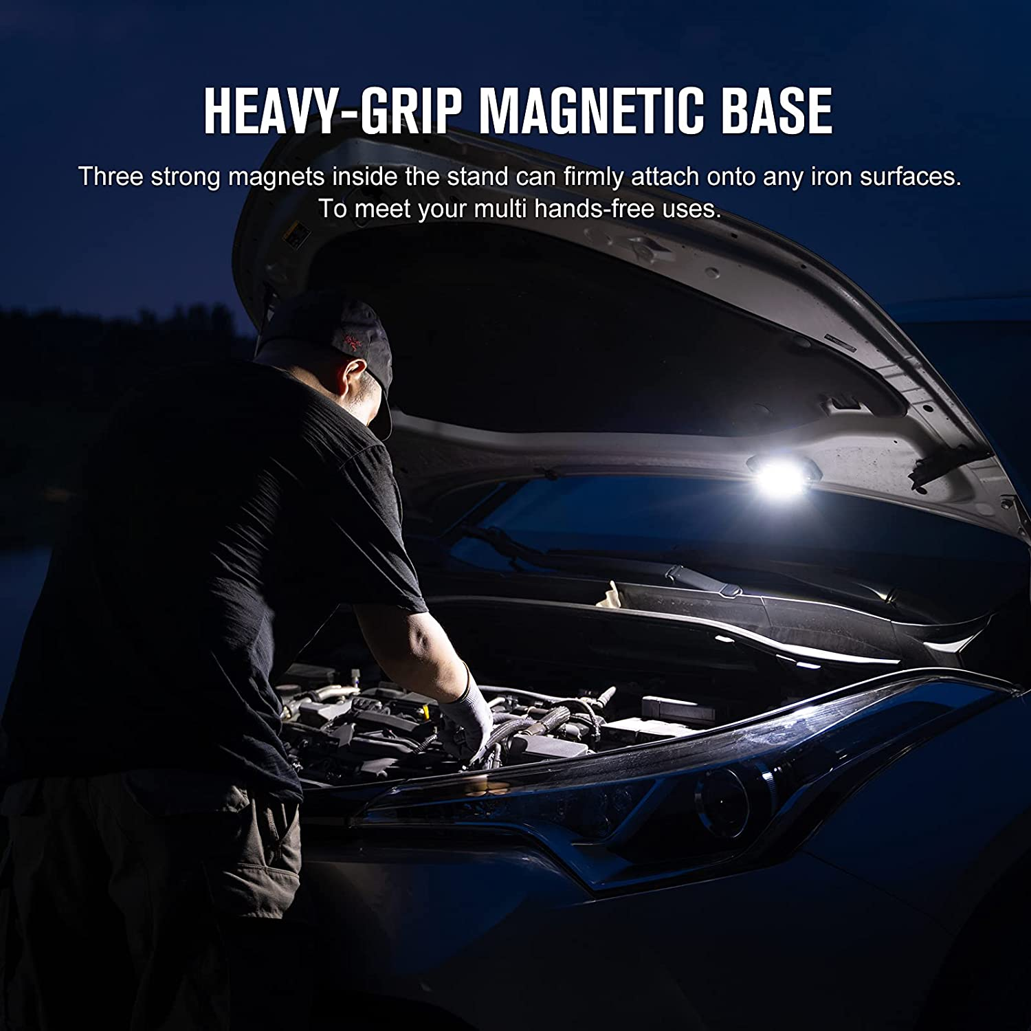 OLIGHT Swivel COB LED Work Light Adjustable Portable Handheld Torches Max400 Lumens Rechargeable IPX4 Waterproof Max 90H with Magnetic Base and Hanging Hook(Moss Green) image number 6