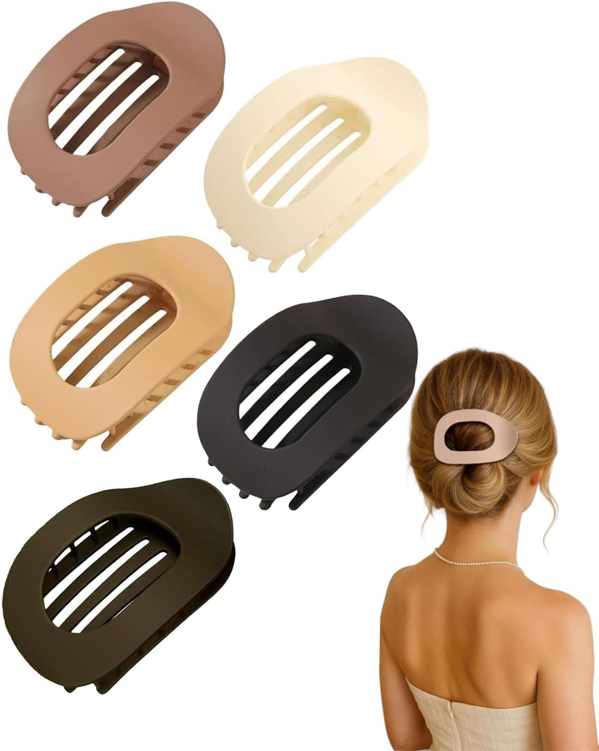 FUGLUS 4 Pieces, Duckbill Hair Clips, Beak Hair Clips, French Hair Clips, Flat Secure Hold Inner Teeth Hair Claws, Strong Hold Side Hair Clips, 4 Pieces image number 4