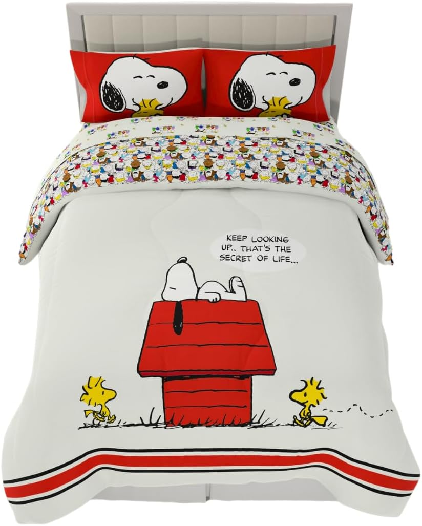 Franco Peanuts Classic Pals Super Soft Comforter and Sheet Set, 5 Piece Queen Size, (Official Licensed Product) Collectibles image number 5