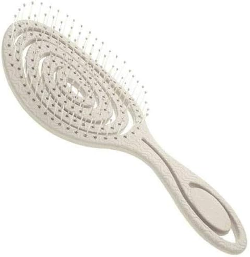 CS Beauty Eco Friendly Straw Hairbrush, Flexible Soft Pin Bristles, Detangling Wet/Dry Hair, Head Massaging Pro (Oatmeal)