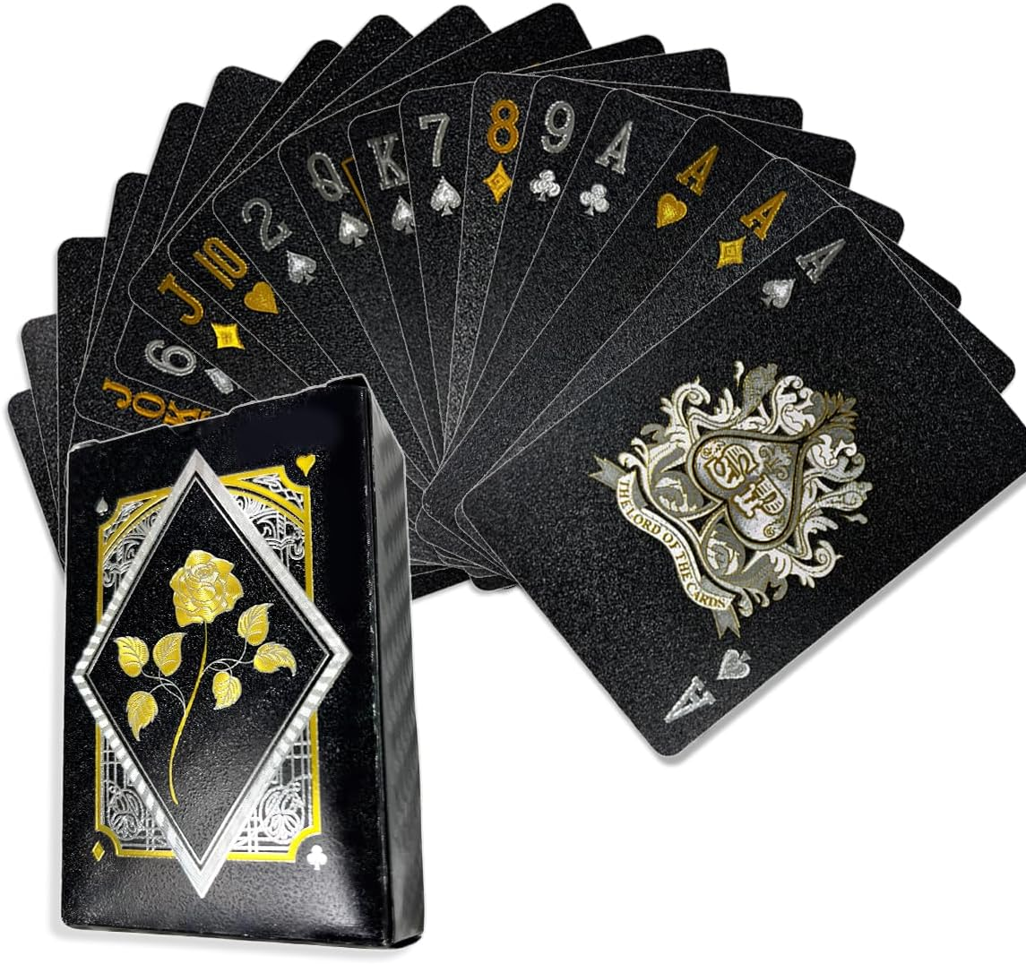 TEAONE Black Playing Card, 1 Deck Waterproof Poker for Party, Game, Magic Trick (8.8 X 6.3Cm/3.46 X 2.48In) image number 3