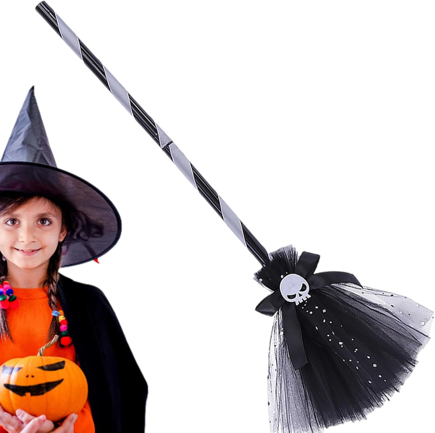 Halloween Witch Hat for Girls - Fancy Costume Hat Broom for Witch Cosplay,Wizard Cosplay Witch Hat Broom for Teen Girls for Role-, Costume, Parade, Cosplay