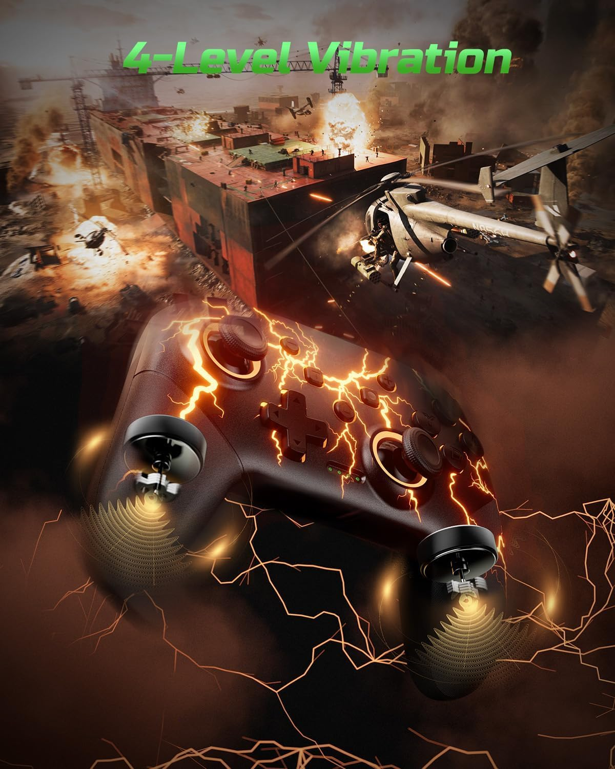 Switch Controller Compatible with Switch/Switch Lite/Switch Oled/Windows/Ios/Android, RGB Lightning Programmable Wireless Switch Pro Controller with One Key Pairing Wake up Turbo Vibration