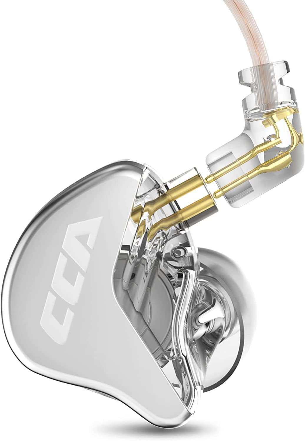 CCA CRA in Ear Monitor Headphones, Ultra-Thin Diaphragm Dynamic Driver IEM Earphones, Clear Sound & Deep Bass, Wired Earbuds with Detachable Cable for Musician Singer Audiophile(White, without Mic) image number 5