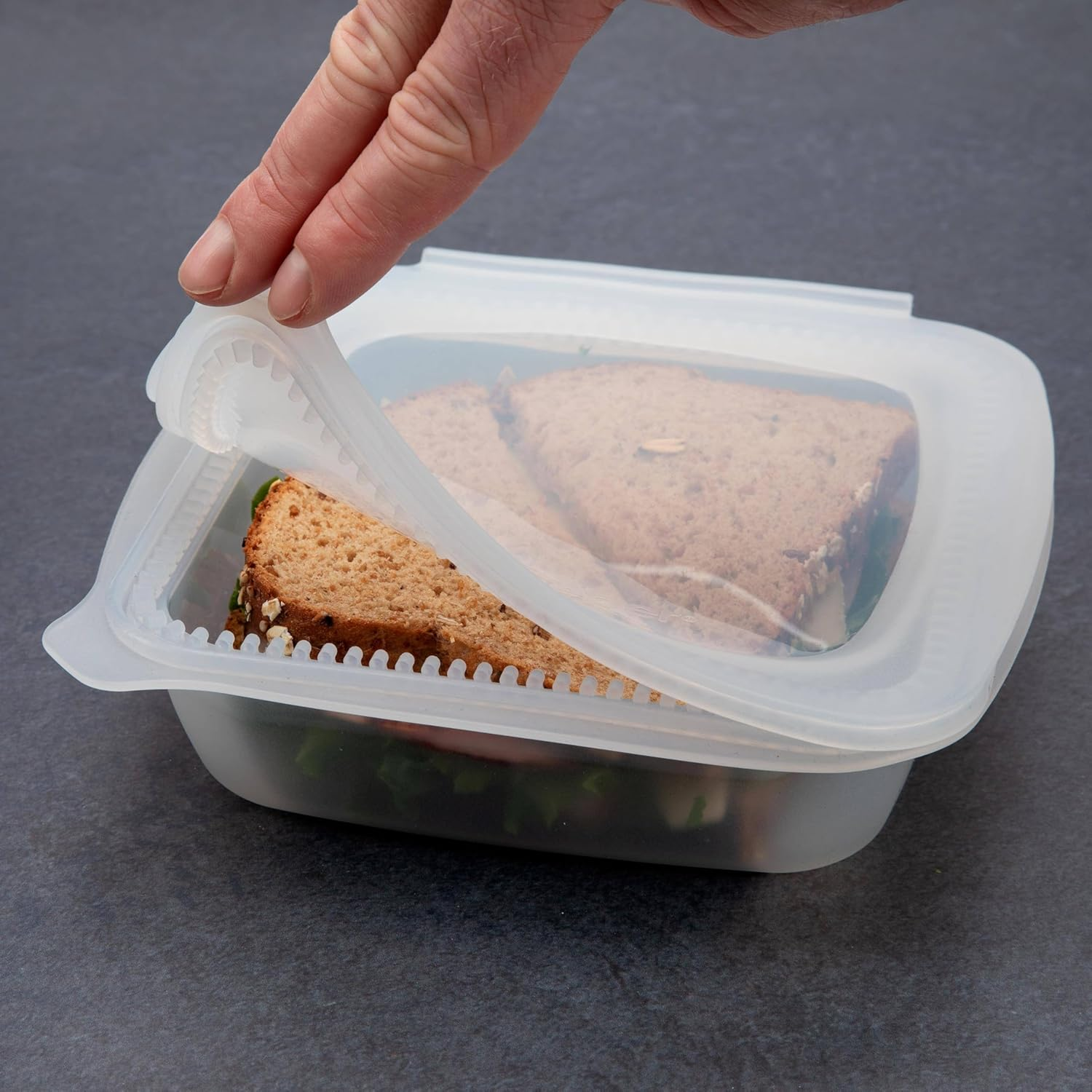 Progressive Softbox Silicone Rectangular Storage Box - 2 Cup 470Ml. Made of 100% Silicone, Patented Leak-Proof Zipper Seal, Microwave, Freezer, and Oven Safe, PVC, & Phthalate Free, Dishwasher Safe image number 3