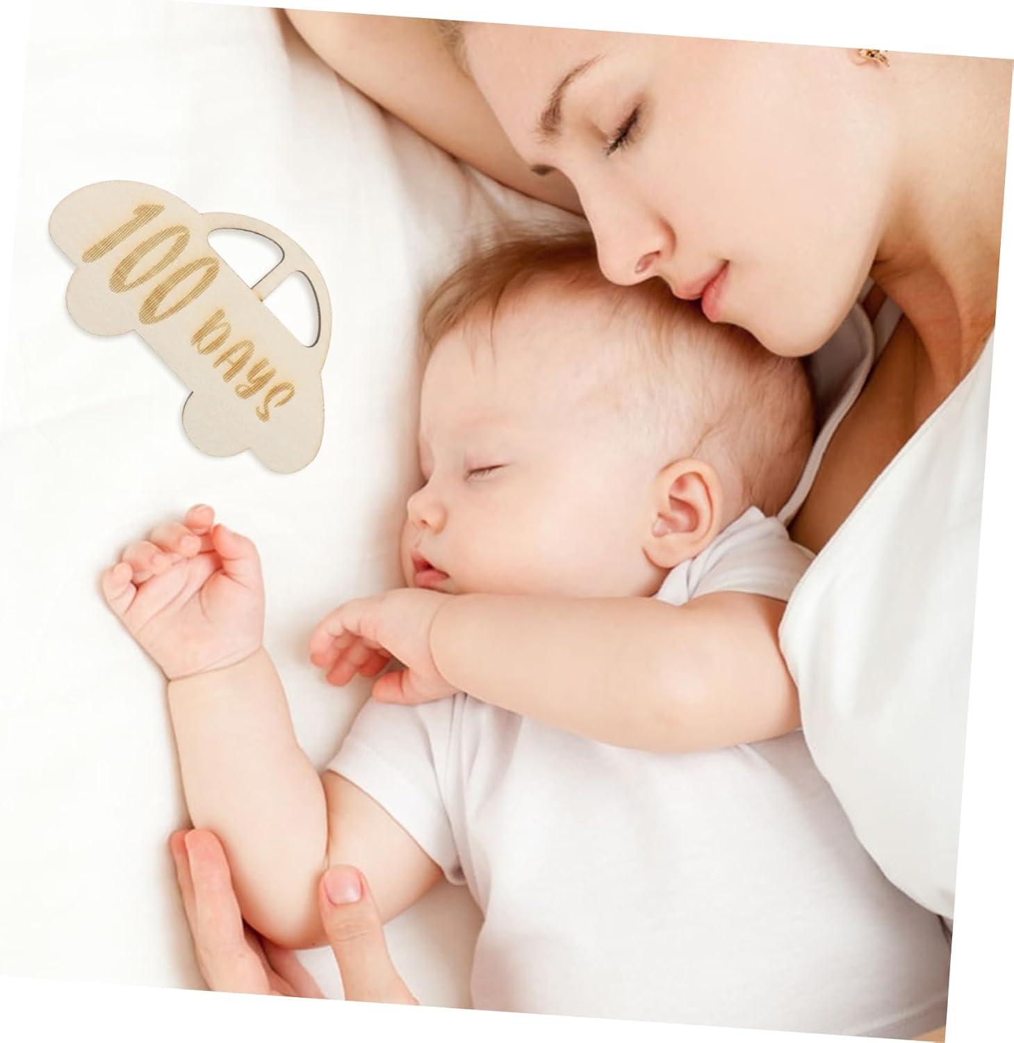 JEWEDECO Decorative Wooden Cards for Growth Record for Shower Photography and Moments Safe Material image number 3