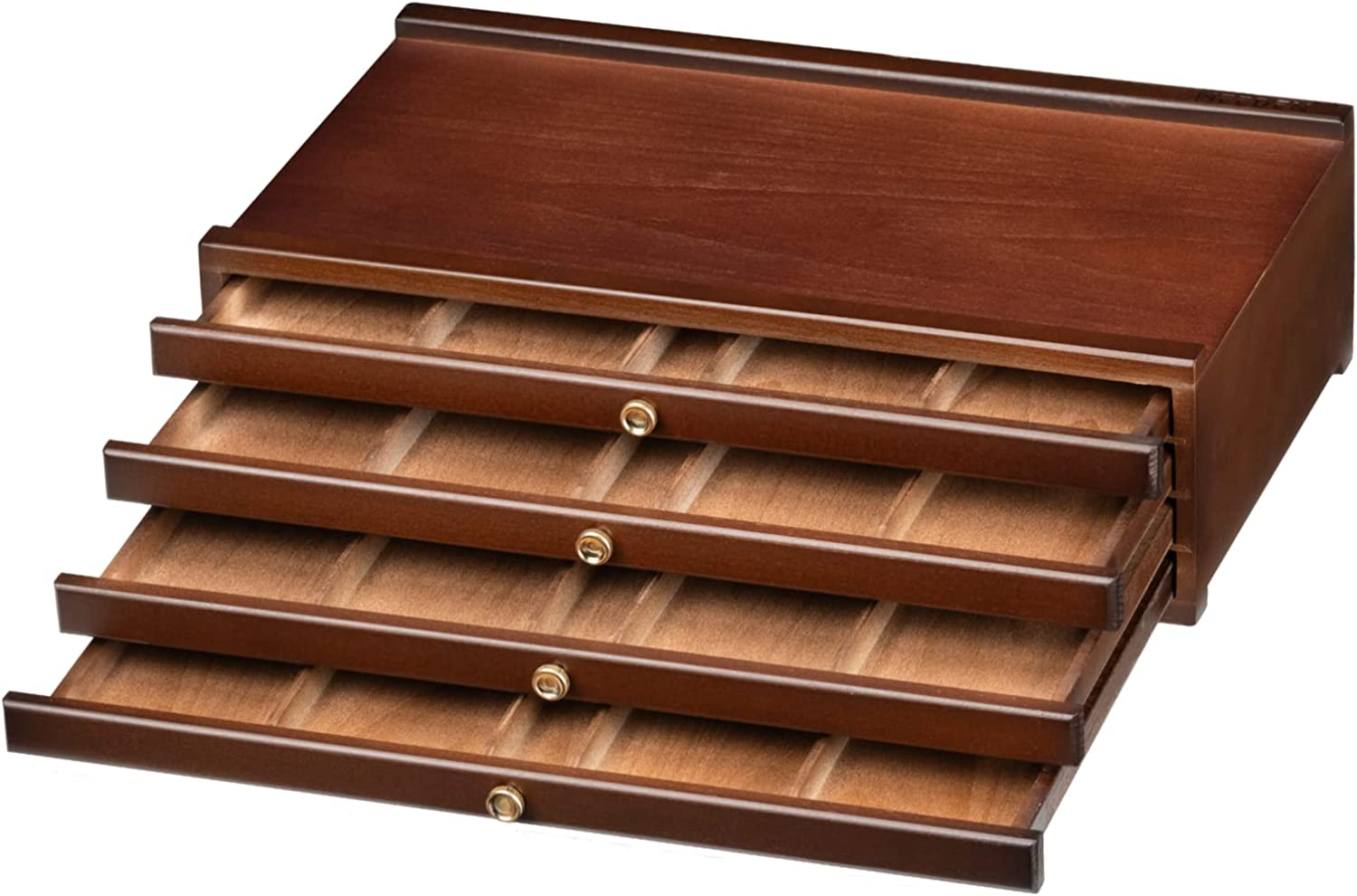 MEEDEN 10-Drawer Artist Supply Storage Box - Large Capacity Multi-Function Beech-Wood Pencil Box with Drawer & Compartments for Organizing Pastels, Pencils, Pens, Markers, Brushes & Stamp