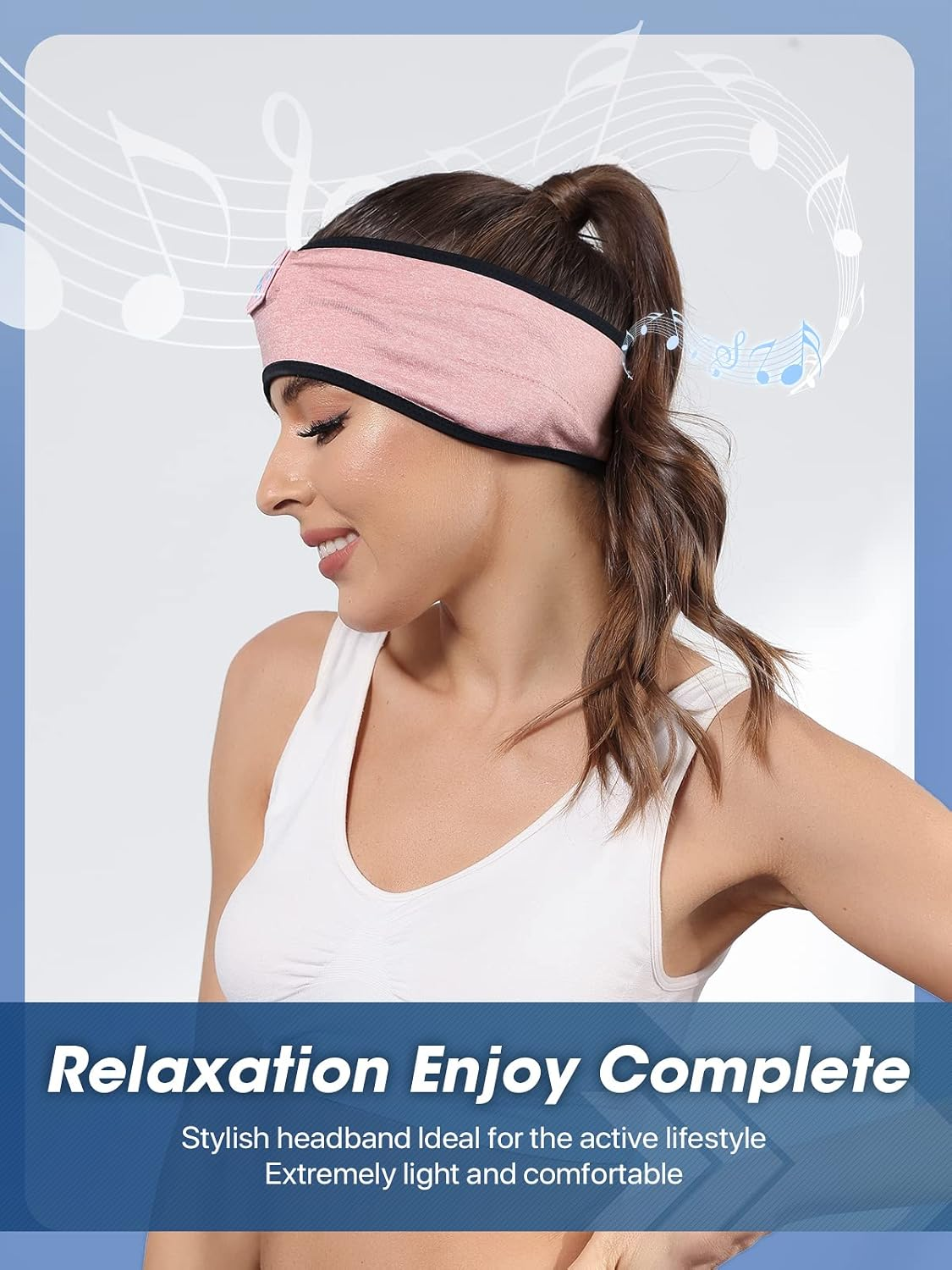 Sleep-Headphones-Wireless-Bluetooth-Headband - Comfy Sleeping Eye Mask Headphones Headset, Sport Headband Earbuds Electronics Tech Gadgets Christmas Birthday Gifts for Women Men Running image number 3