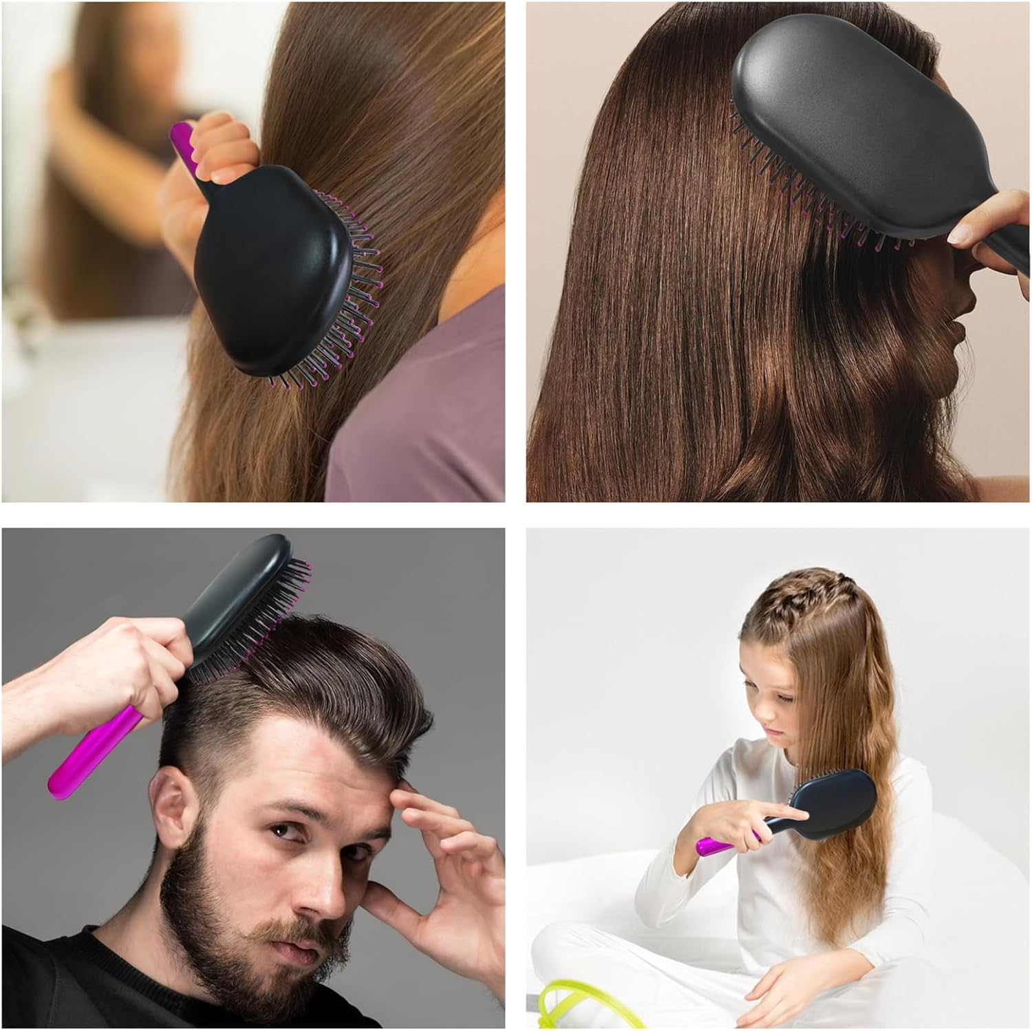 Yeelan Hair Brush without Pulling, Curl Defining Brush, Curl Brush for Massaging the Scalp, Detangler Brush with Cleaning Brush, Wet Brush for Dry and Wet, Hair Brush for All Hair Types image number 3