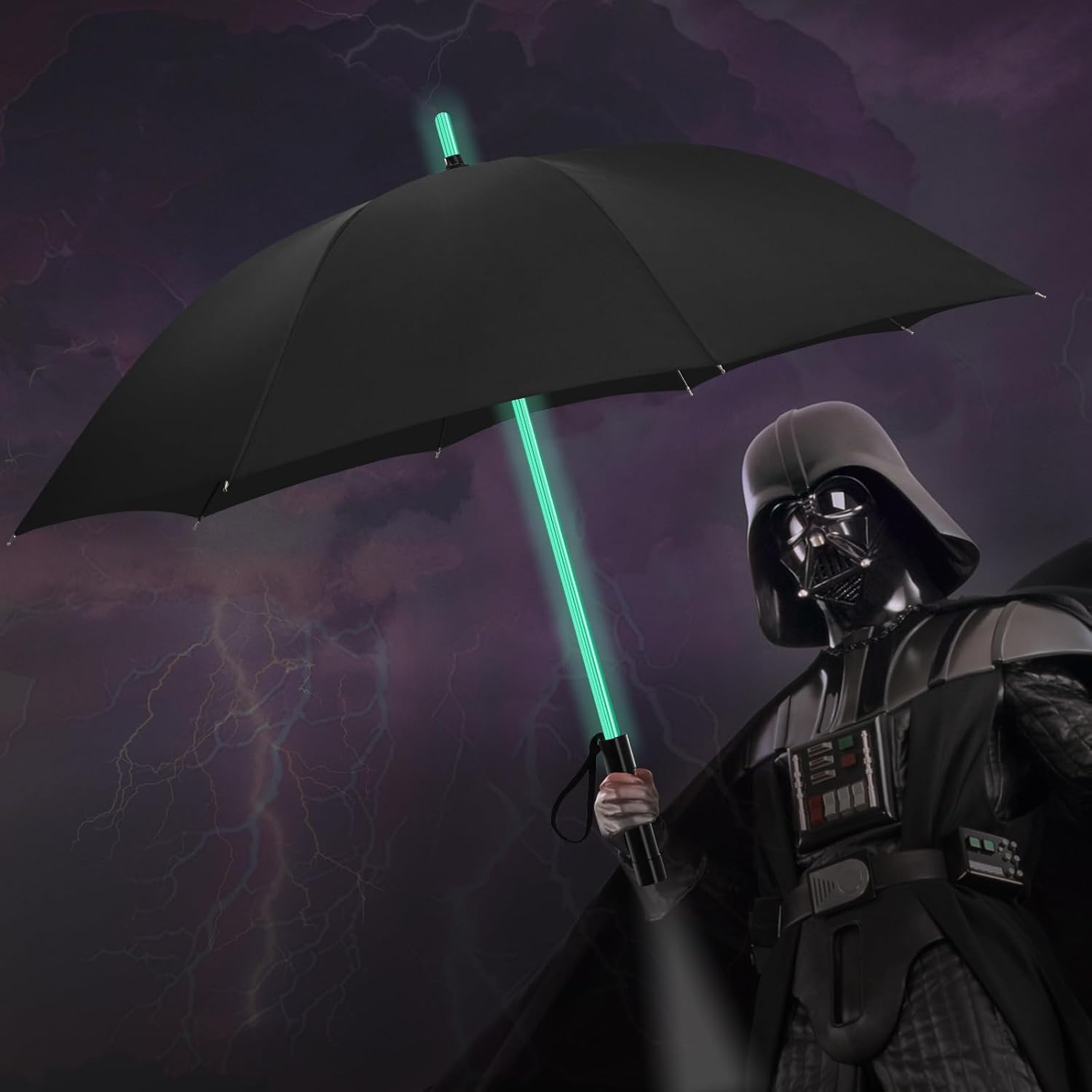 BESTKEE Lightsaber Umbrella LED Laser Sword Light up Golf Umbrellas 7 Color Changing on the Shaft/Built in Torch at Bottom image number 2