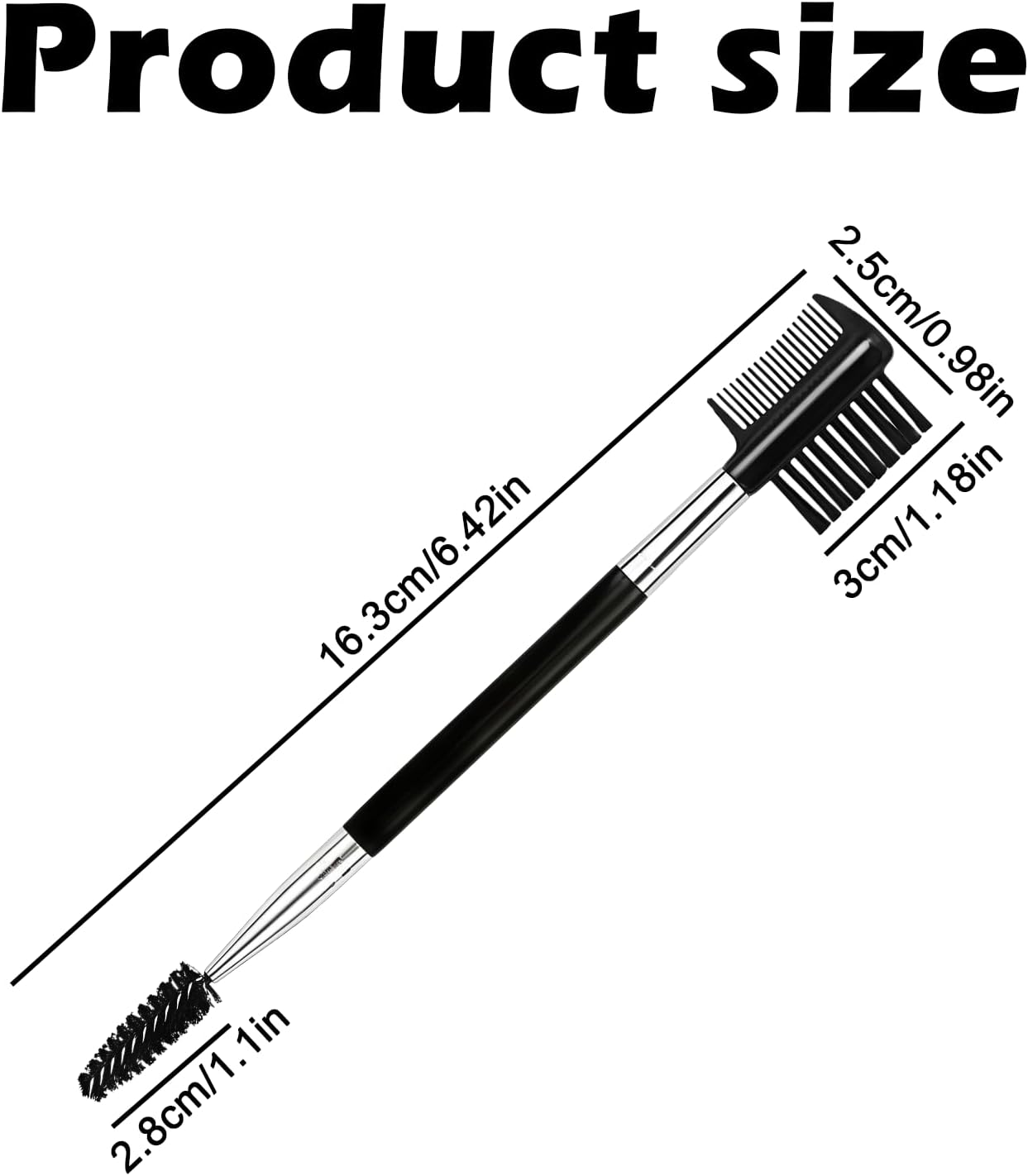 Eyebrow Brush, Eyelash Brush & Eyelash Comb - 3 Different Spoolie Brushes for Separating Lashes, Eliminating Mascara Clumps, Grooming and Shaping Brow