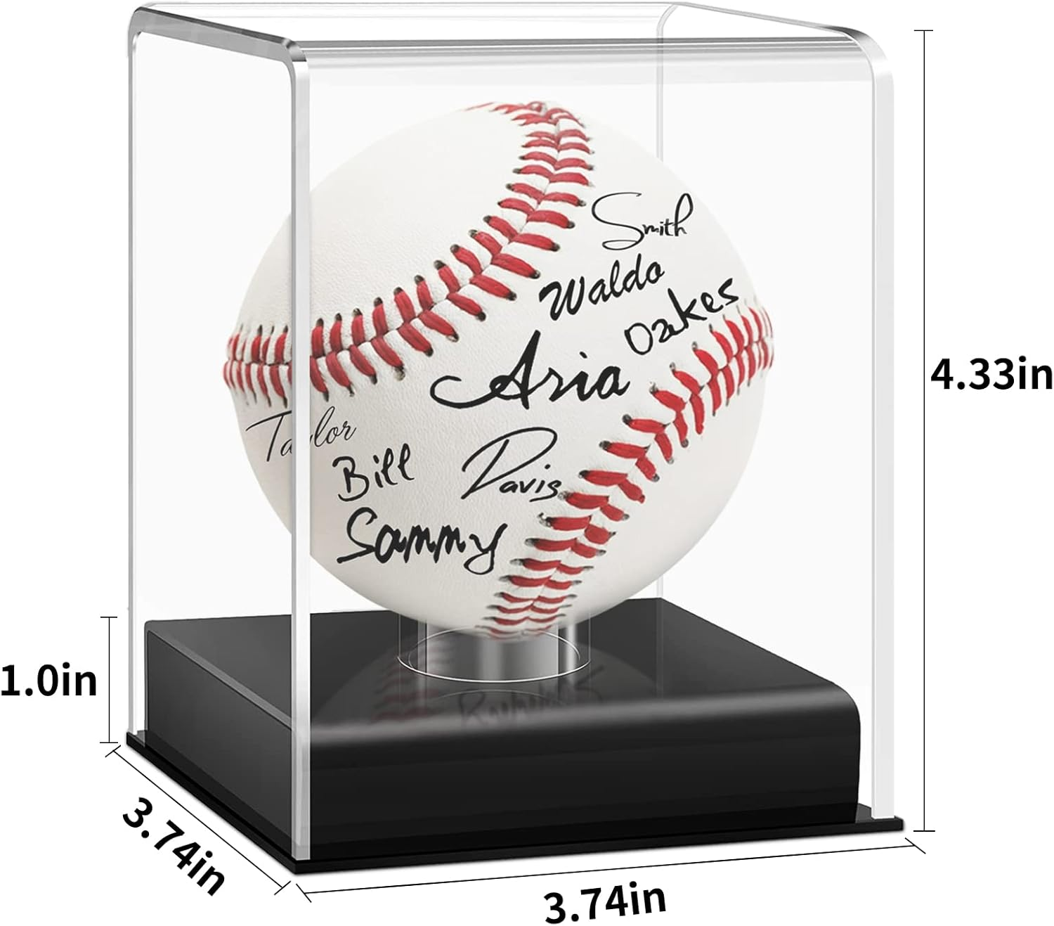 Baseball Display Case, UV Protected Acrylic Cube, Clear Case for Memorabilia and Autographed Balls (1 PC) image number 3