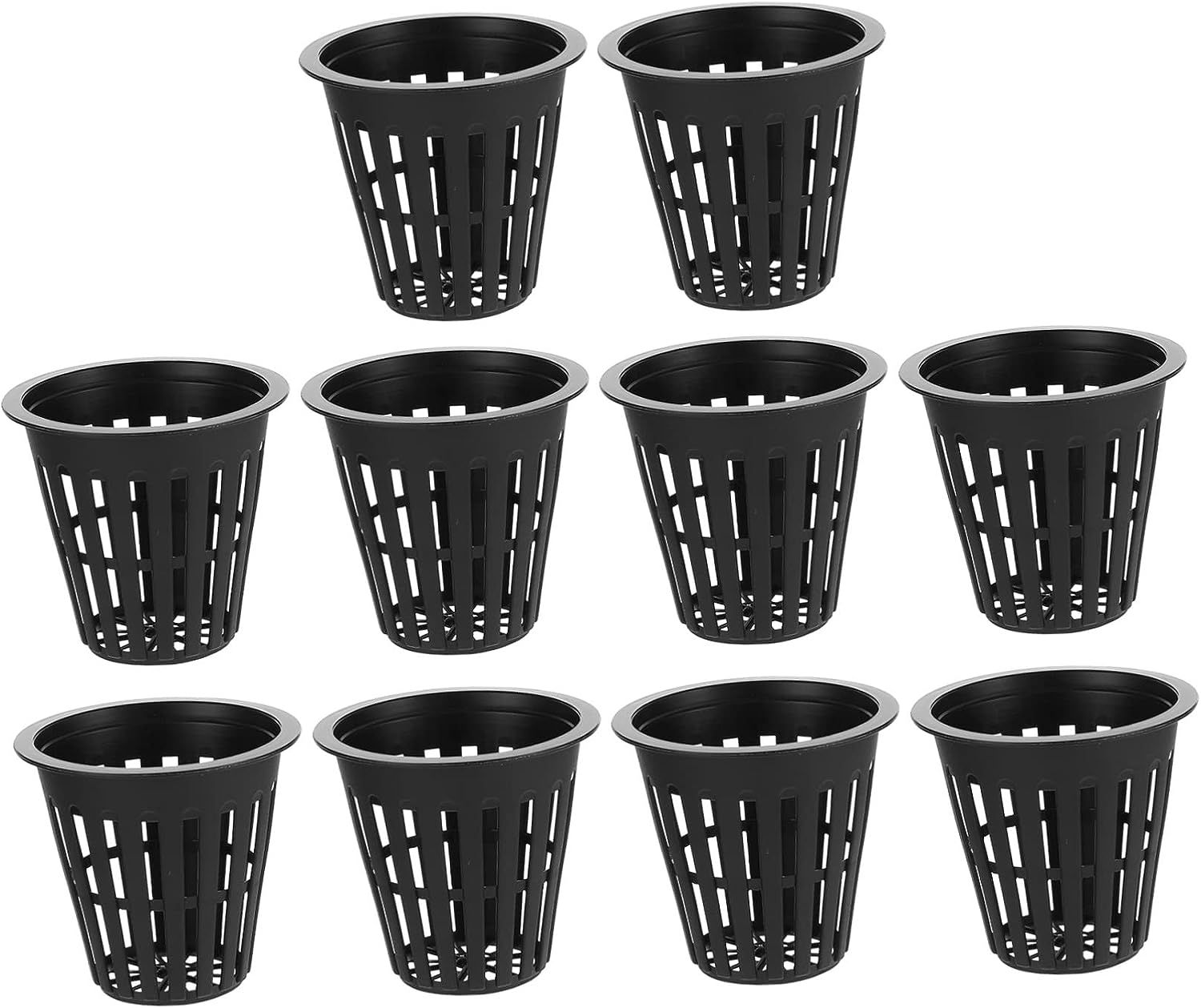 Housoutil Planting Basket Orchid Pots Hydroponic Planter Plants Pots Hydroponics Net Basket Plastic Net Cups Orchid Nursery Garden Slotted Cups Plant Nursery Black Small 10Pcs