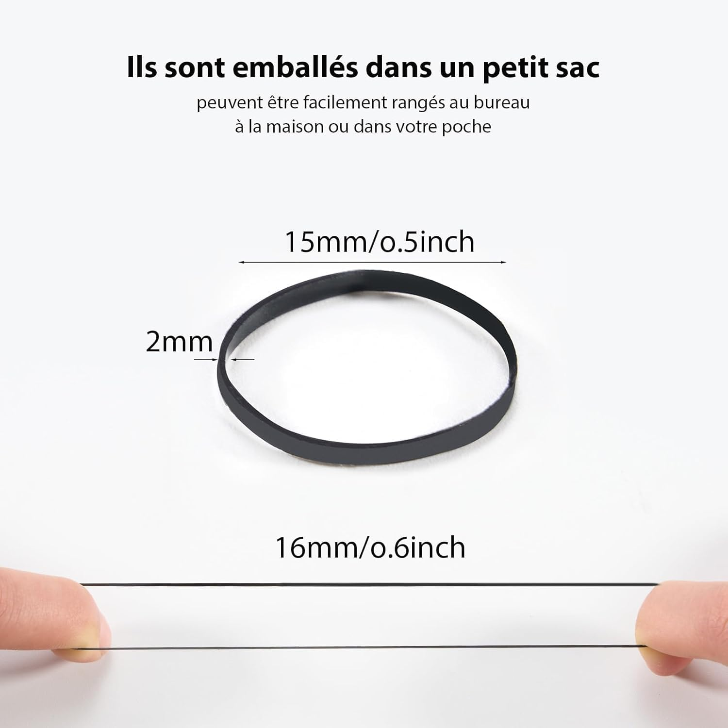 Pack of 1500 Mini Small Hair Bobbles Rubber Bands Elastic Scrunchies for Women Girls Men (Black) image number 2