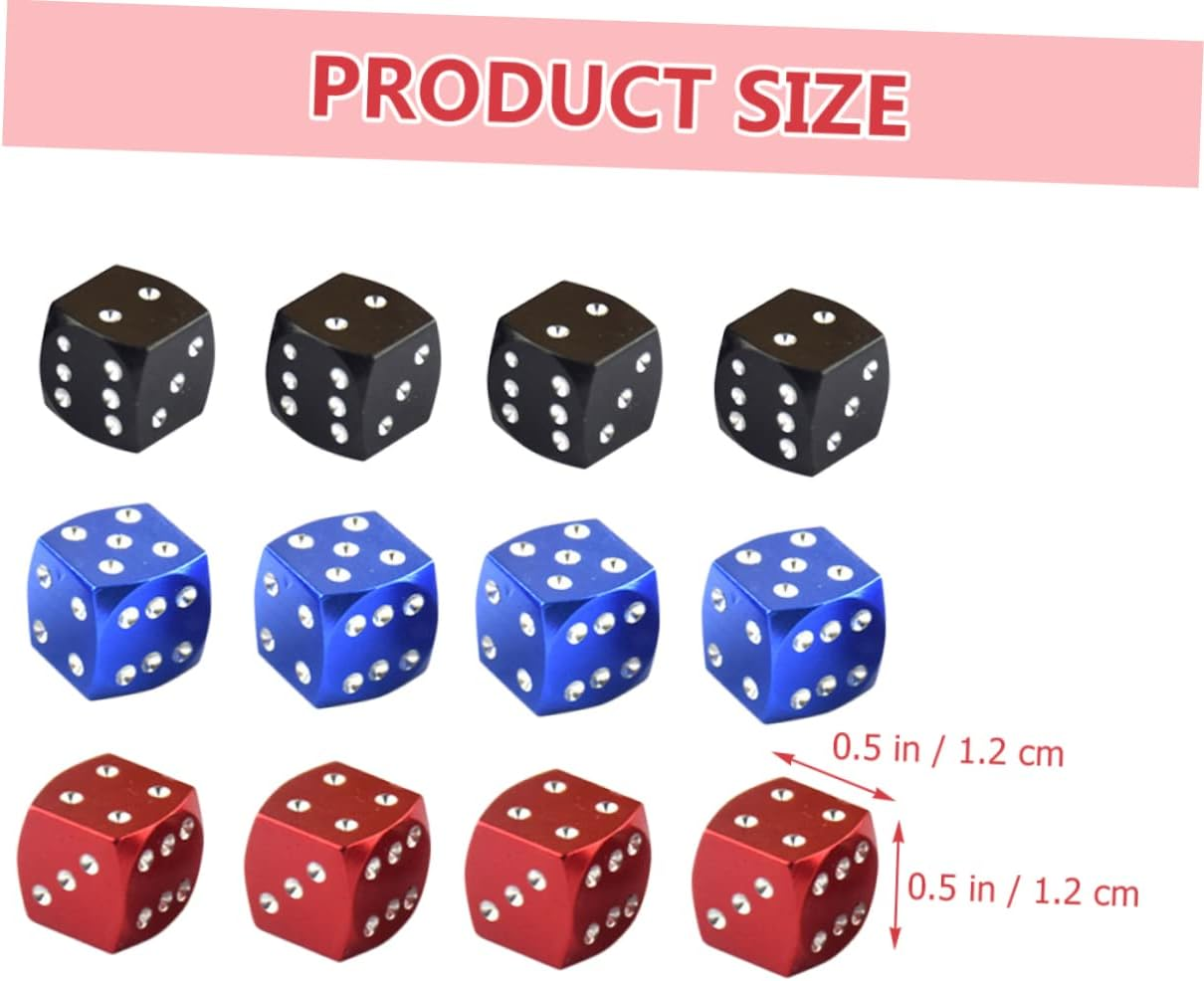 BUGUUYO 12Pcs Aluminum Alloy Dice Style Valve Stem Caps Universal Tire Valve Caps for Cars and Trucks, Multi-Color Set Black Red Blue, Lightweight and Airtight Seal Accessories for Automotive Wheels image number 6