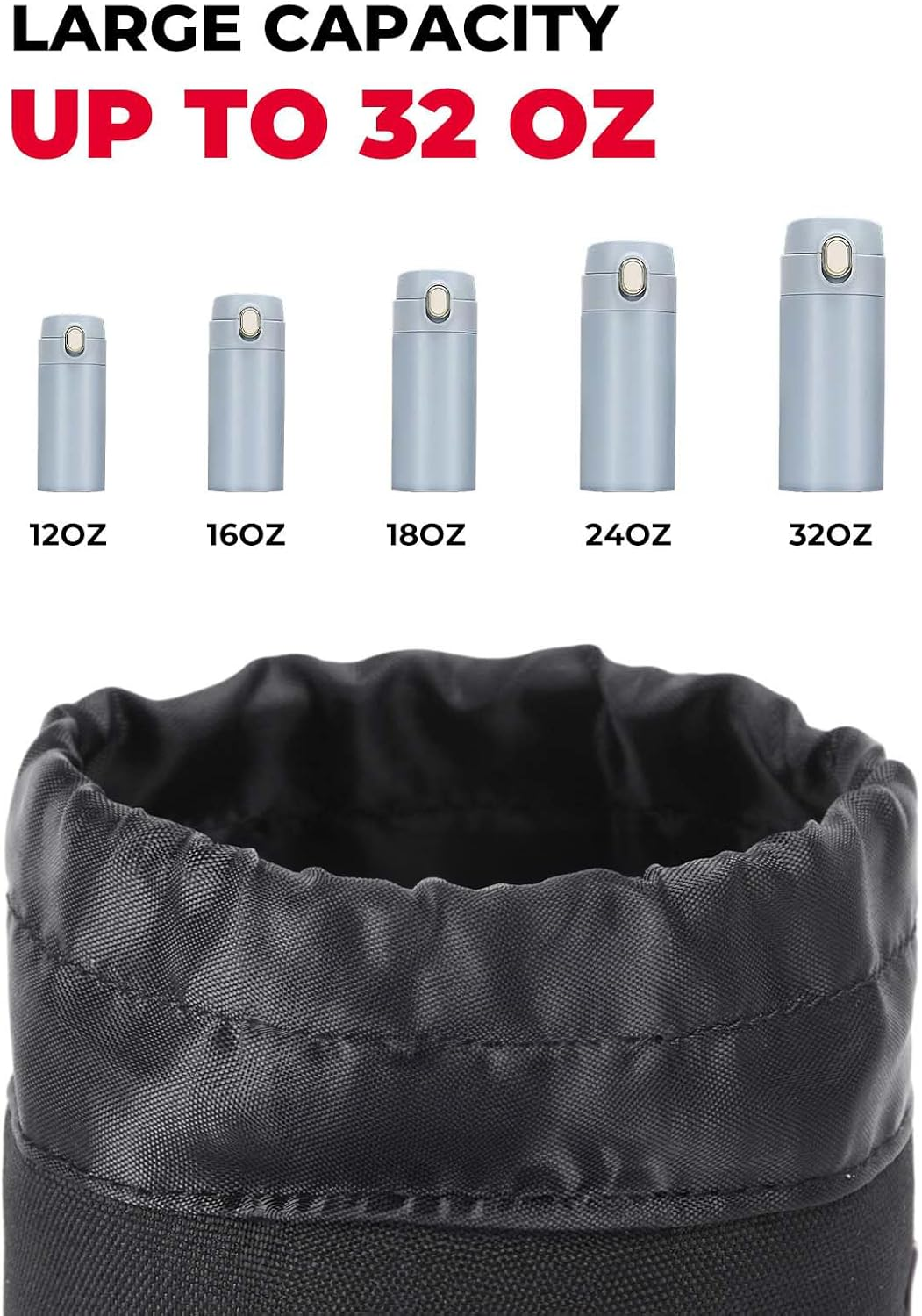 KEMIMOTO Motorcycle Cup Holder, 32OZ Motorcycle Drink Holder with 0.6"-1.5" Alligator Clamp, ATV Cup Holder with Front Pocket for Motorcycle, ATV/UTV, Scooter, Boat, Kayak, Bike, Walker, Black image number 1