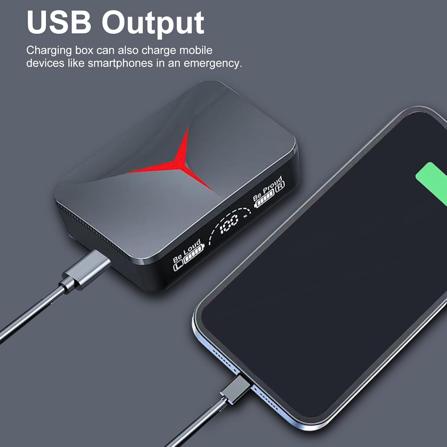 M90 Wireless 5.3 Sport Earbuds with LED Power Meter Portable Charger Case Touch Control 5H Playtime Dual Mic Ergonomic Fit Black image number 2