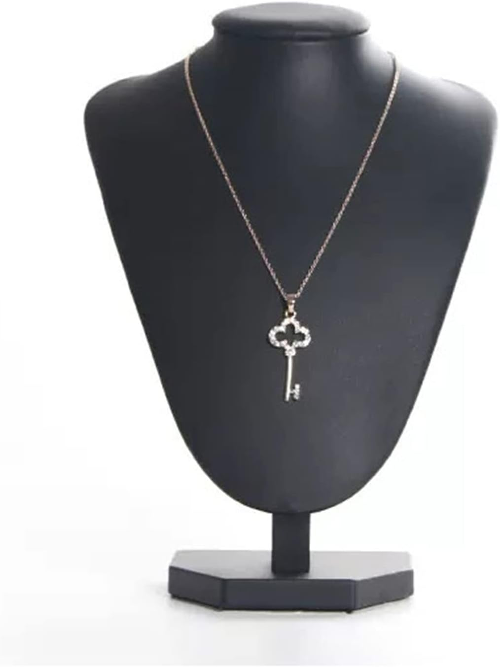 Jewelry Stand PU Faux Leather Necklace Chain Holder Storage Display Show Boutique Stand Mannequin Bust Home Organisation Jewelry Organizer for Women Jewelry Holder Jewelry Display (Color : Black, Si image number 4