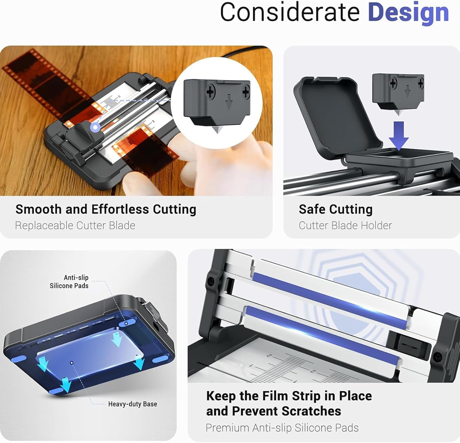 Slide Film Cutter for 35Mm and 120 Medium Format Negatives, Negative Film Cutter with Built in 11 Levels Adjustable LED Backlit