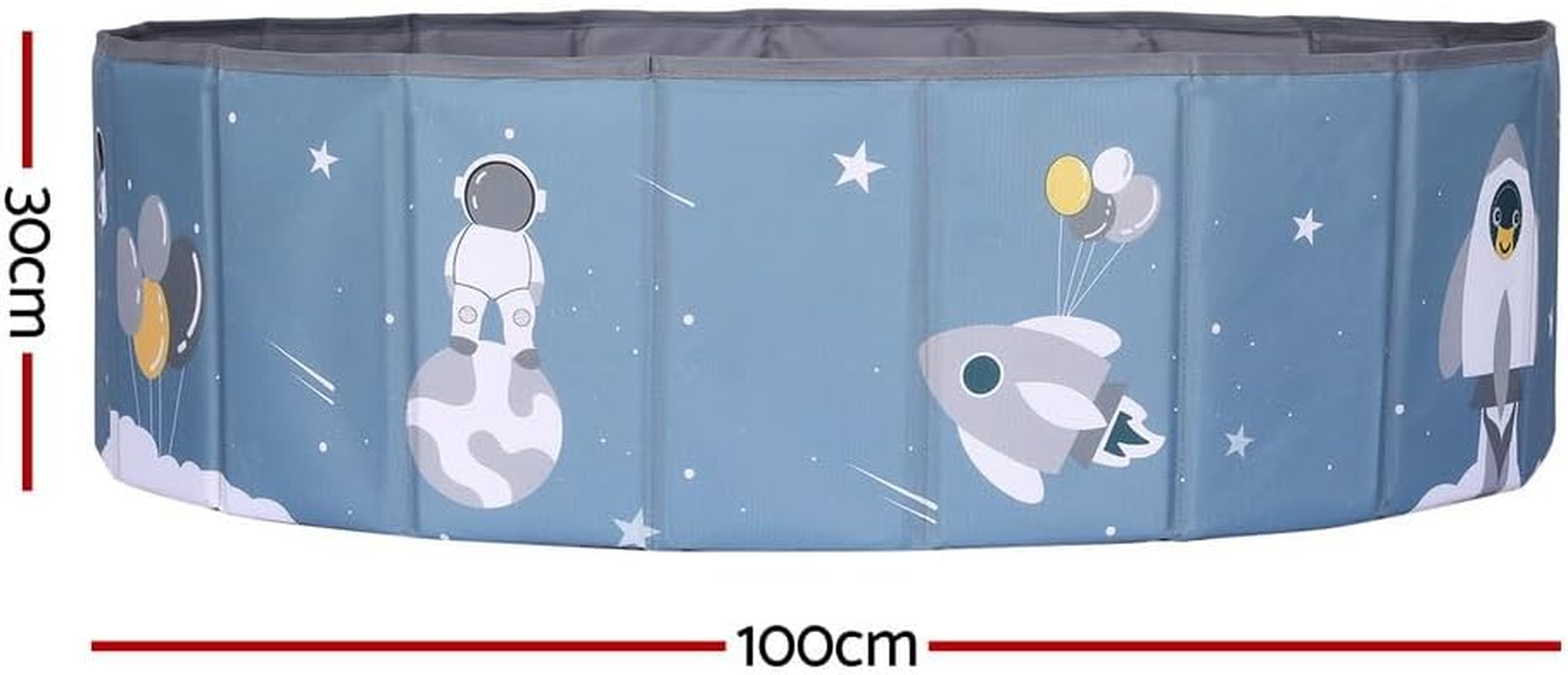 Keezi Ball Pit, 100 X 100 X 30Cm Foldable Foam Balls Pits Kids Soft Pool Playpen Barrier Ideal Gift Toys for Baby Children Toddlers, Suitable for 3-8 Years Old Blue image number 2