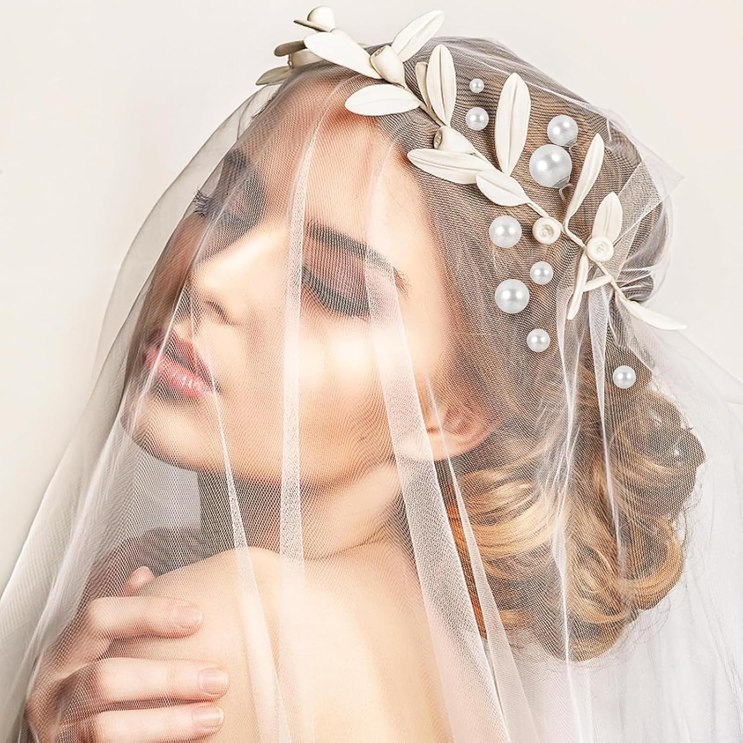 Zynewa 50Pcs Pearl Bridal Hair Pins U Shape Hair Pins for Party Prom Wedding image number 1