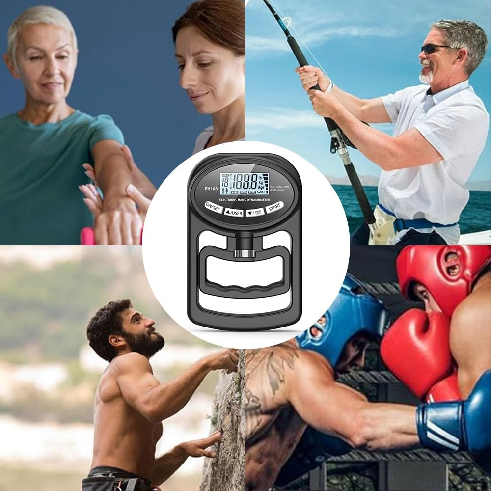 Hand Dynamometer,Electronic Hand Grip,Strength Tester Grip,Hand Exerciser Meter,Hand Strength Tester,With LED Display&Ergonomic Design for Sport Home School Use image number 1