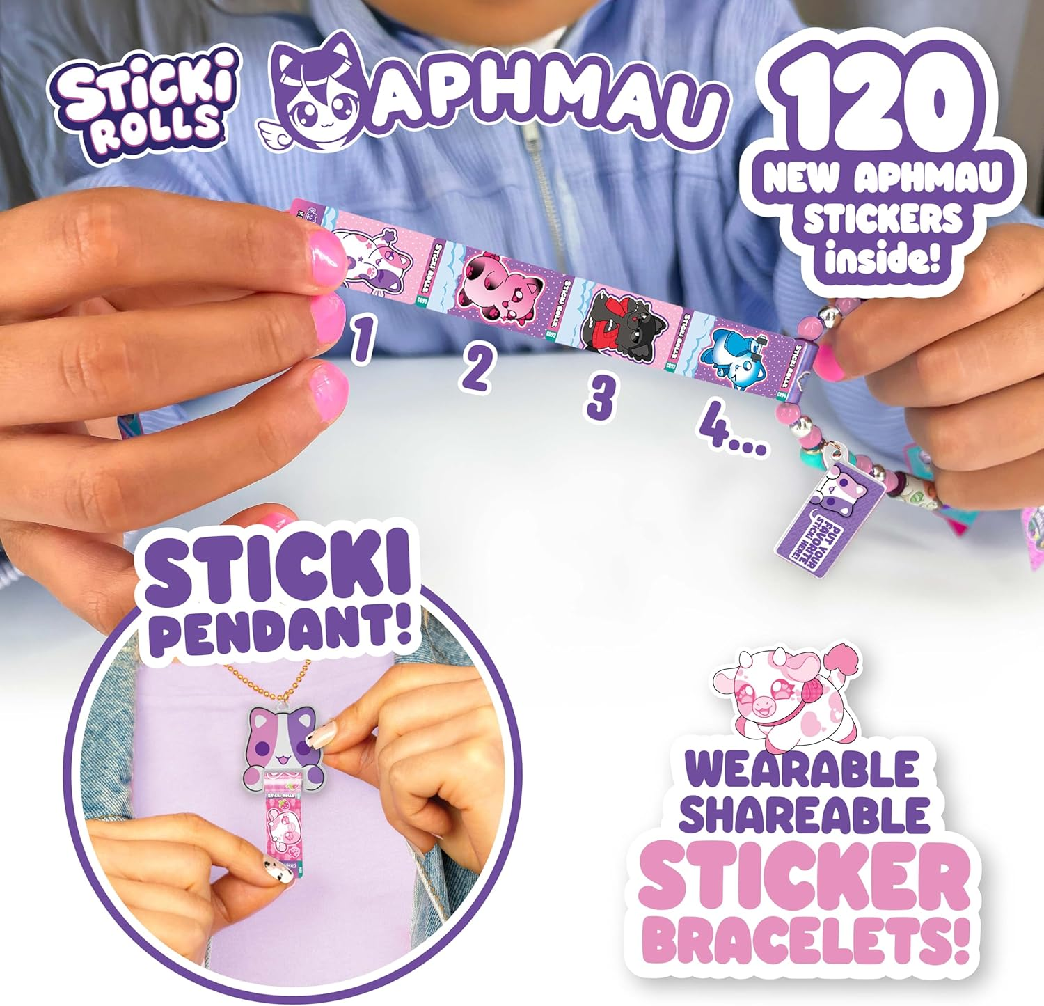 Sticki Rolls X Aphmau Pendant & Bracelet Set image number 1