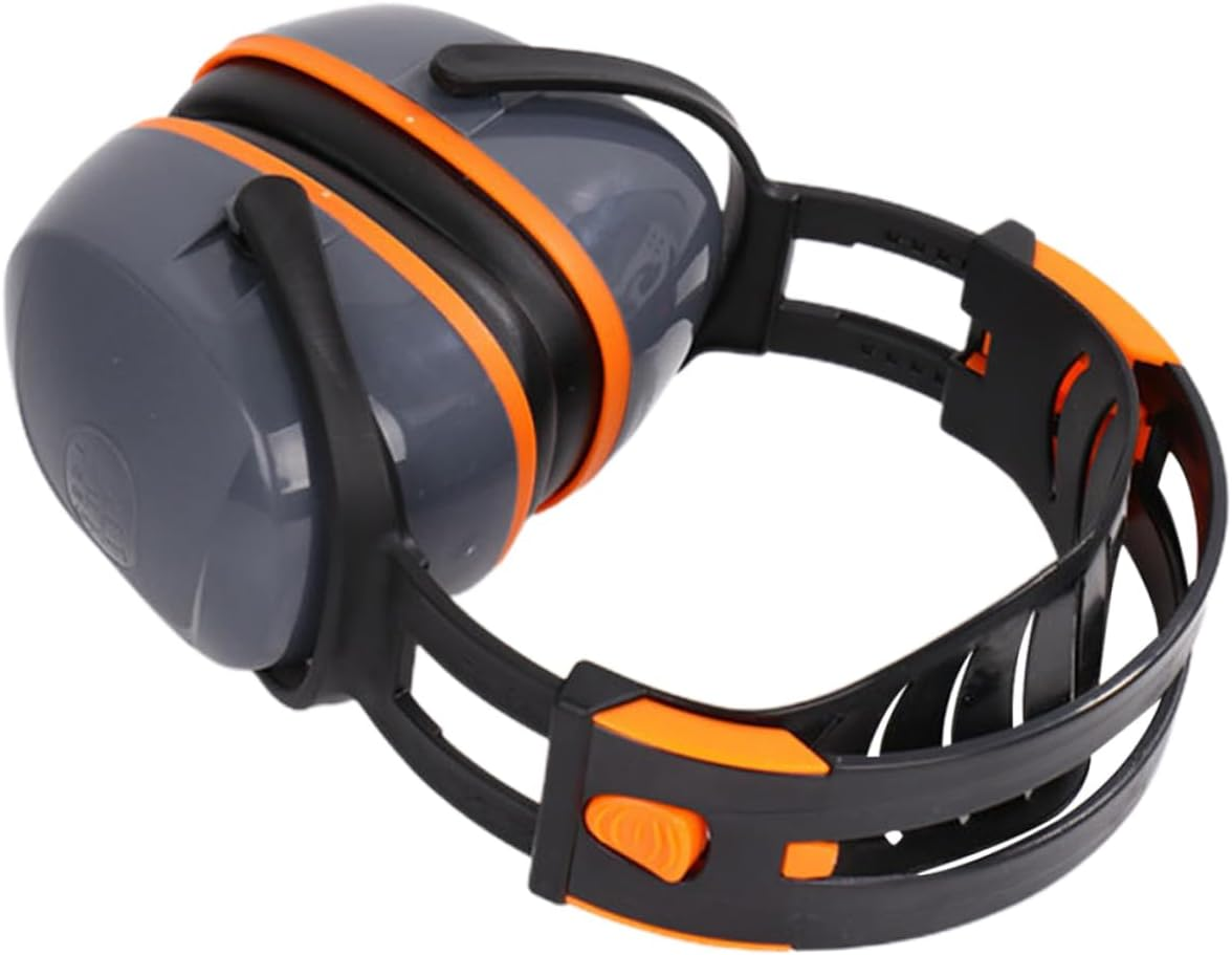 SEWACC Noise Reduction Headset over Ear Earmuffs Noise Cancelling Professional Hearing Protection for Sleep Study Work Comfortable Orange Gray Cushion image number 5