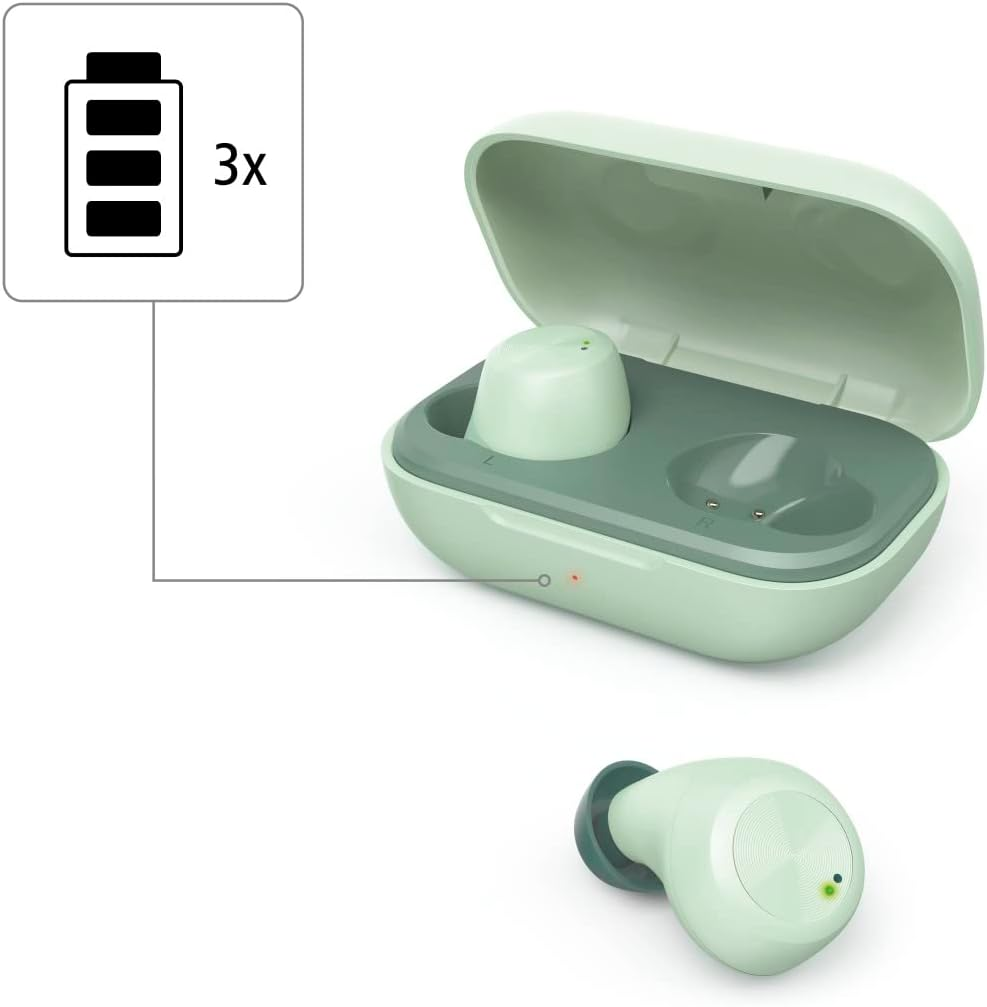 Hama Spirit Chop IPX4 Bluetooth Headphones (True Wireless In-Ear Headphones Green, Wireless Headphones In-Ear Wireless with USB C Charging Box) Mint Green Light Green image number 2