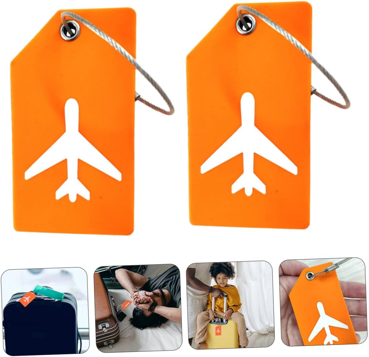 WRITWAA 2Pcs Rubber Luggage Tags Boarding Pass Style Checked Identifiers for Suitcases Lightweight Skid-Resistant Travel Hanging Labels Easy Spotting for Bags and Gear Random Color