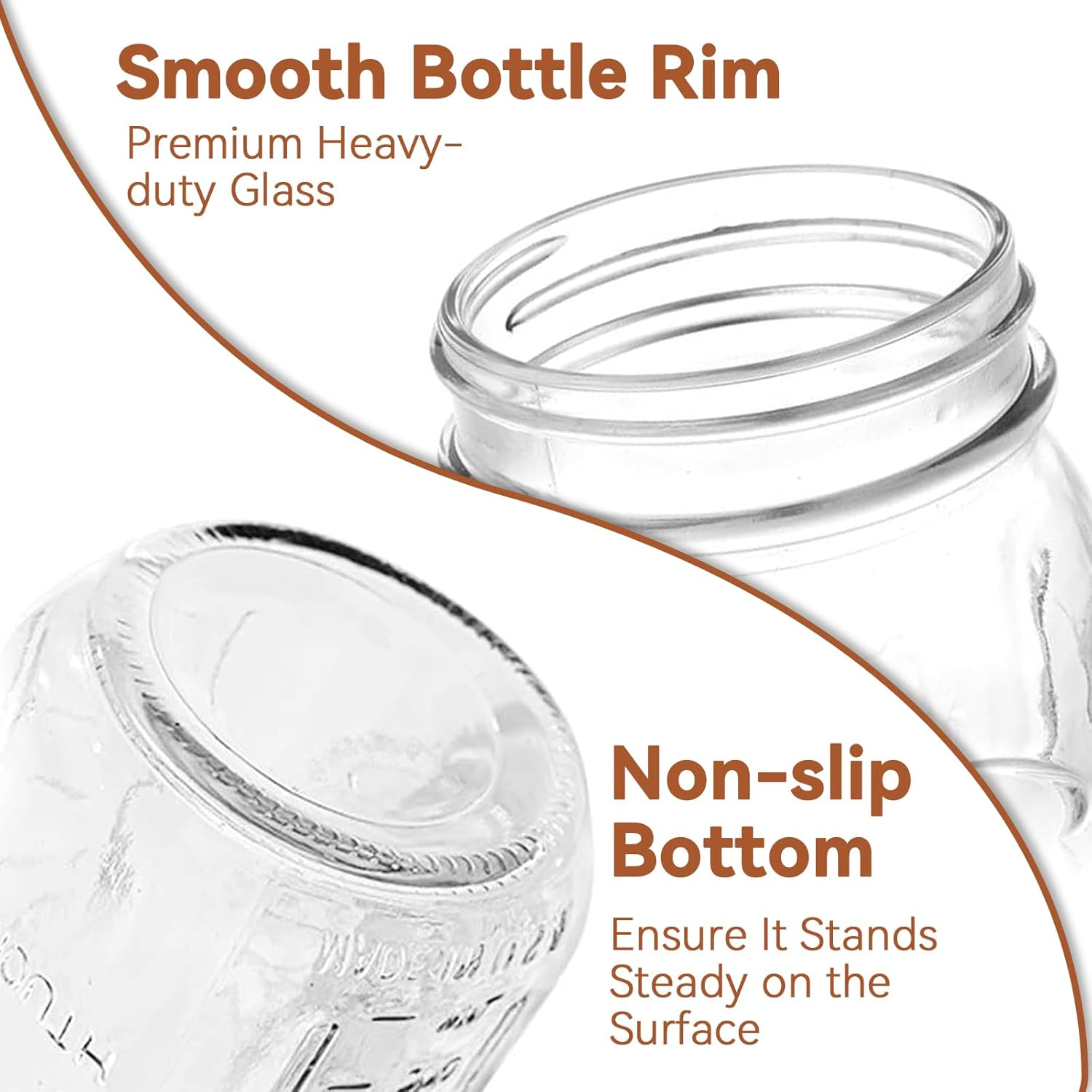 Mason Jars Set,Regular Mouth Spice Jar with Airtight Lids - Thicken Seasoning Spice Containers for Kitchen Organization and Storage (4 * 32Oz) image number 2