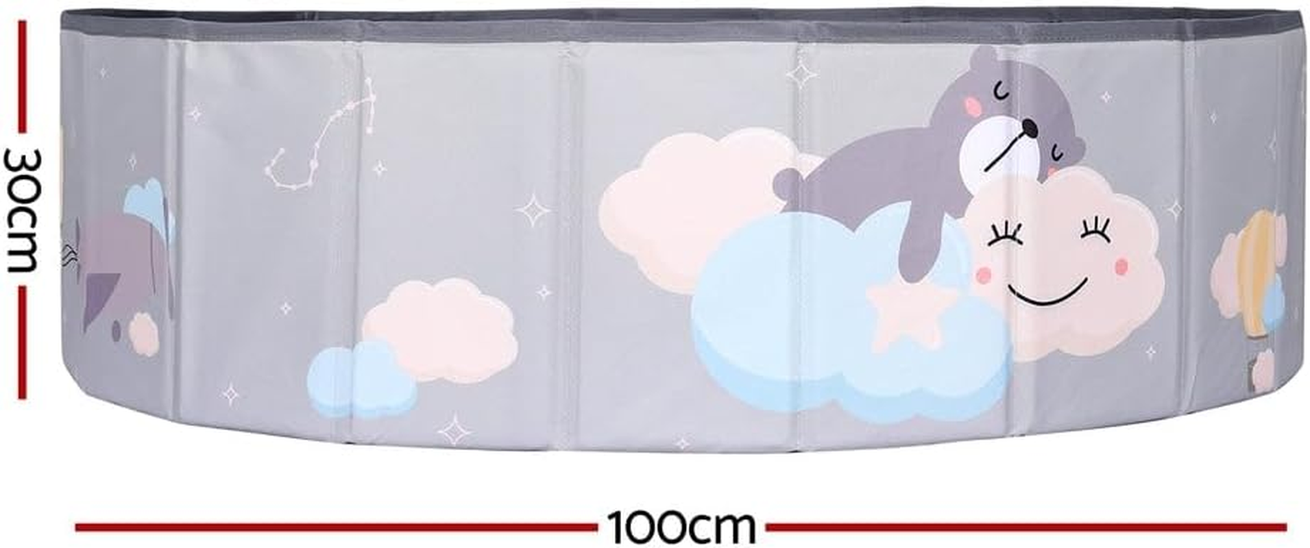 Keezi Ball Pit, 100 X 100 X 30Cm Foldable Foam Balls Pits Kids Soft Pool Playpen Barrier Ideal Gift Toys for Baby Children Toddlers, Suitable for 3-8 Years Old Grey image number 3