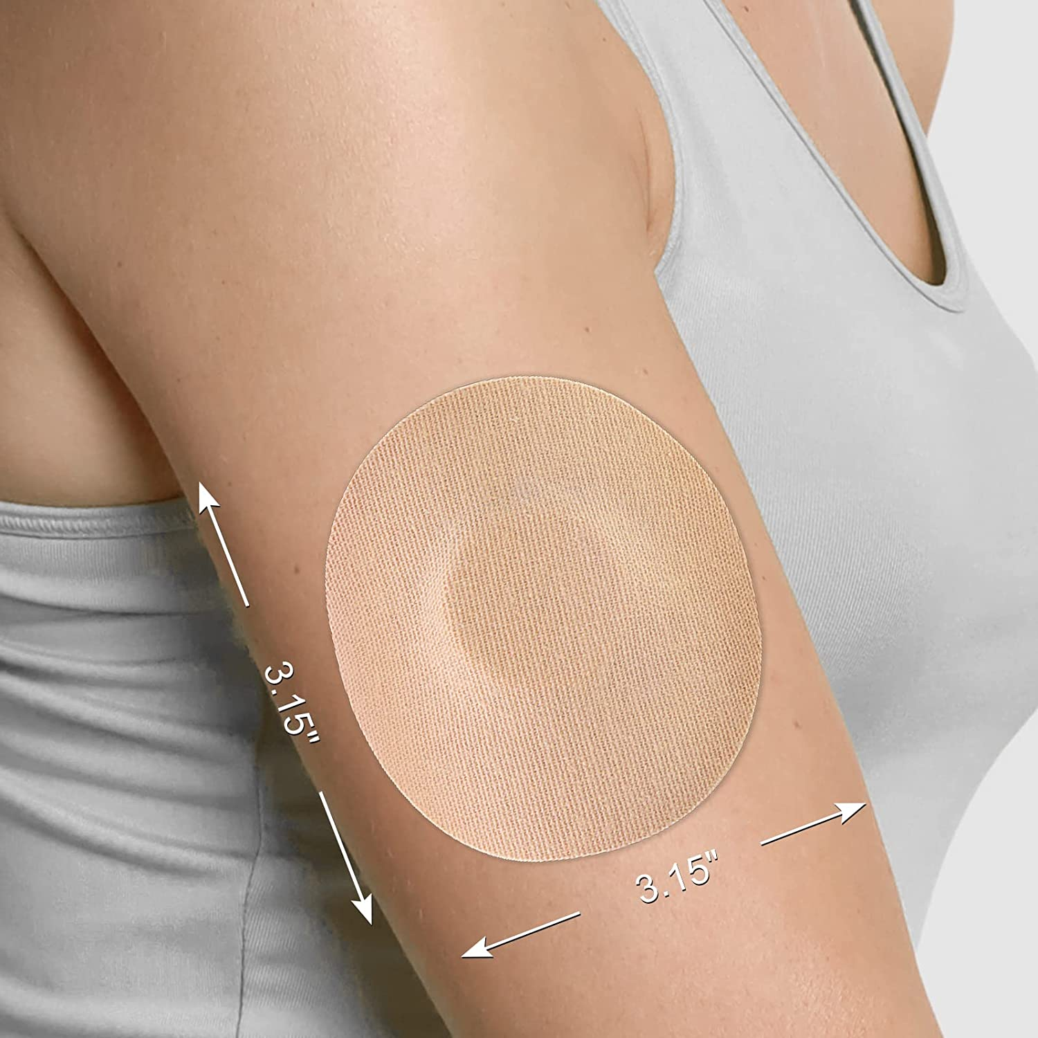 Freestyle Libre Sensor Covers 25Pack Waterproof Liber Sensor Adhesive Patches Flesh Flexible CGM Patches without Glue in the Center-Enlite-Guardian-Freestyle Libre 14 Day Sensor Patches image number 2