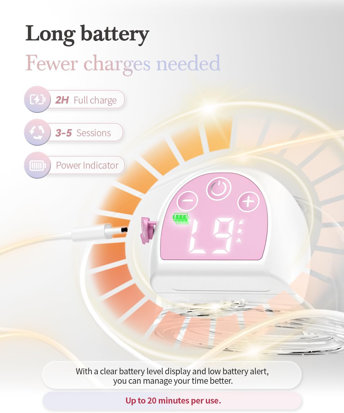 KISSBOBO ABP-1508 Hands Free Breast Pump Wearable with Storage Bag, Wearable Breastfeeding Pump Strong Suction, Low Noise, 3 Modes 9 Levels, with 21/24Mm Insert/Flange, 2 Pack (Pink)