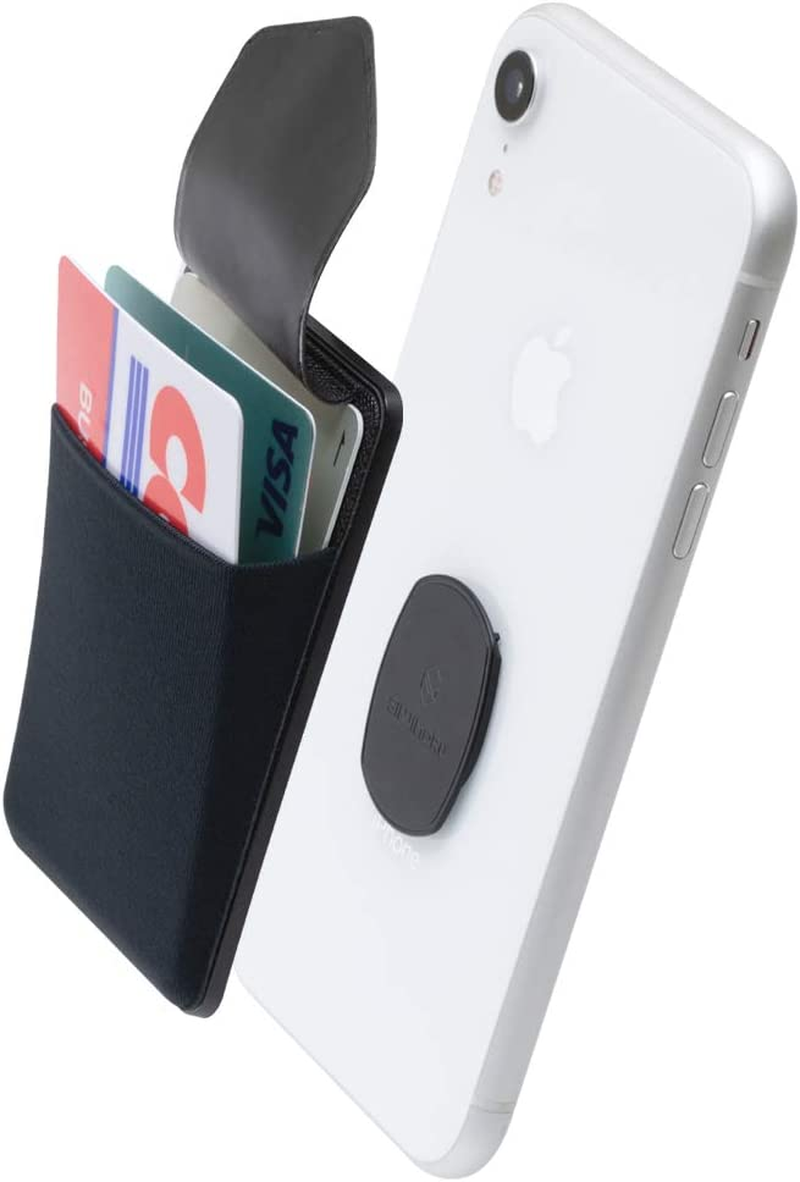 Sinjimoru Detachable Phone Wallet, Phone Card Holder as Phone Stand & Iphone Grip for Wireless Charging, Not for Magsafe. Sinji Mount B-Grip Clementine