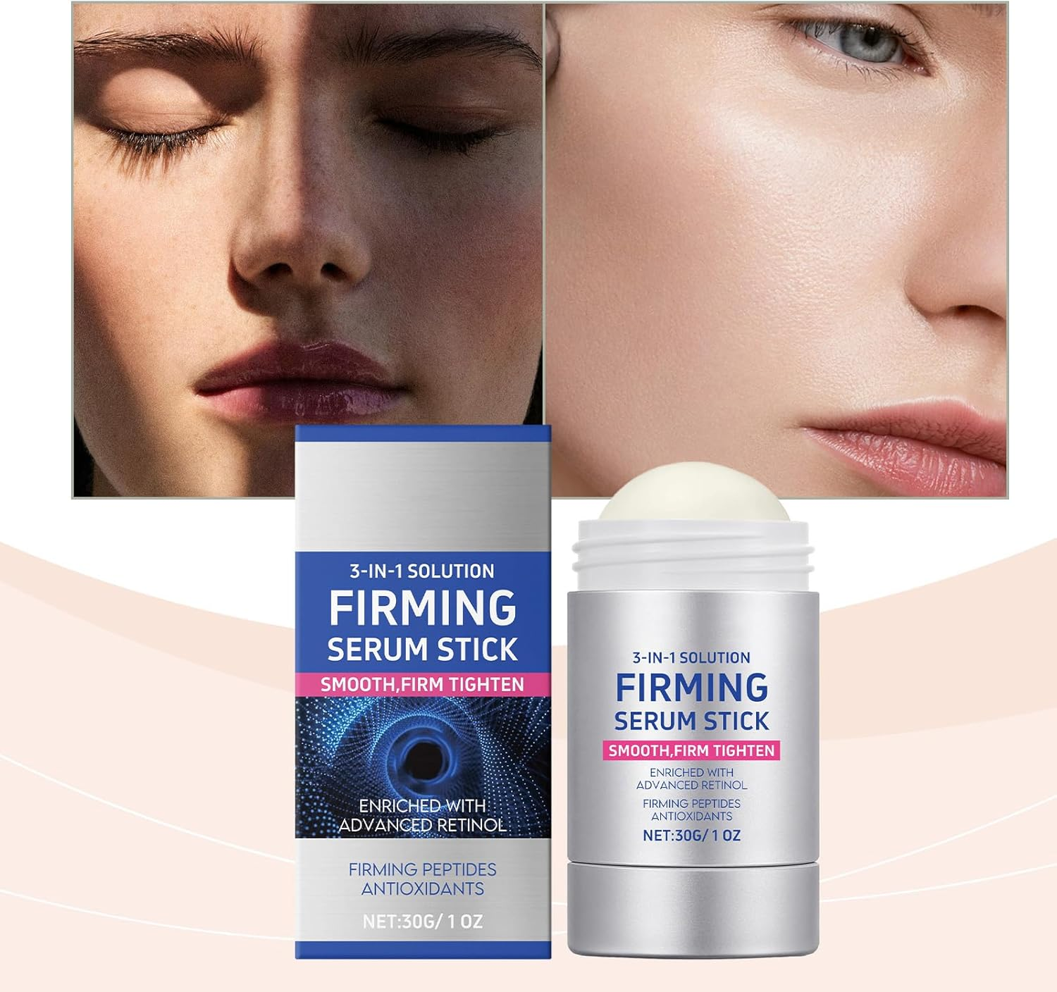 Collagen Peptide Firming Serum Stick, Retinol Correxion Cream, Collagen Serum for Face, Plumps and Firms Skin, Advanced Wrinkle-Reducing Crea for All Skin Types, Tighten and Firm Face (2Pcs) - 3Pcs image number 4