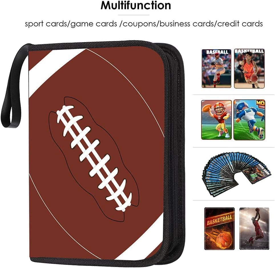 900 Pockets Card Binder, 9 Pocket Trading Card Holder, Trading Cards Albums with 50 Removable Sleeves, Card Binder Compatible for TCG Yugioh MTG Baseball Football Cards (Red) image number 3