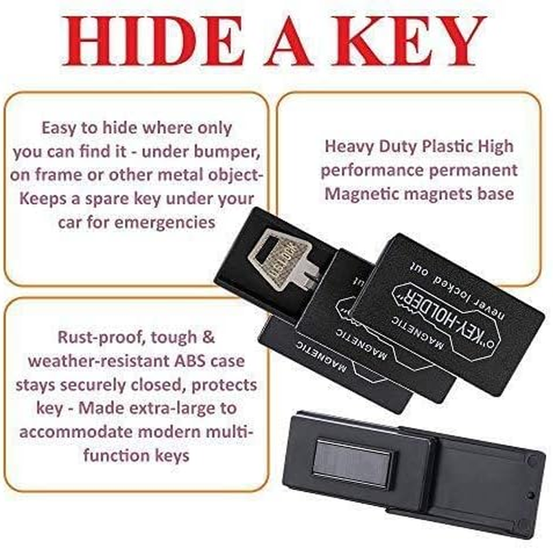 2Pcs Magnetic Key Box Hide-A-Key Storage W/Strong Magnet Home Cars Office