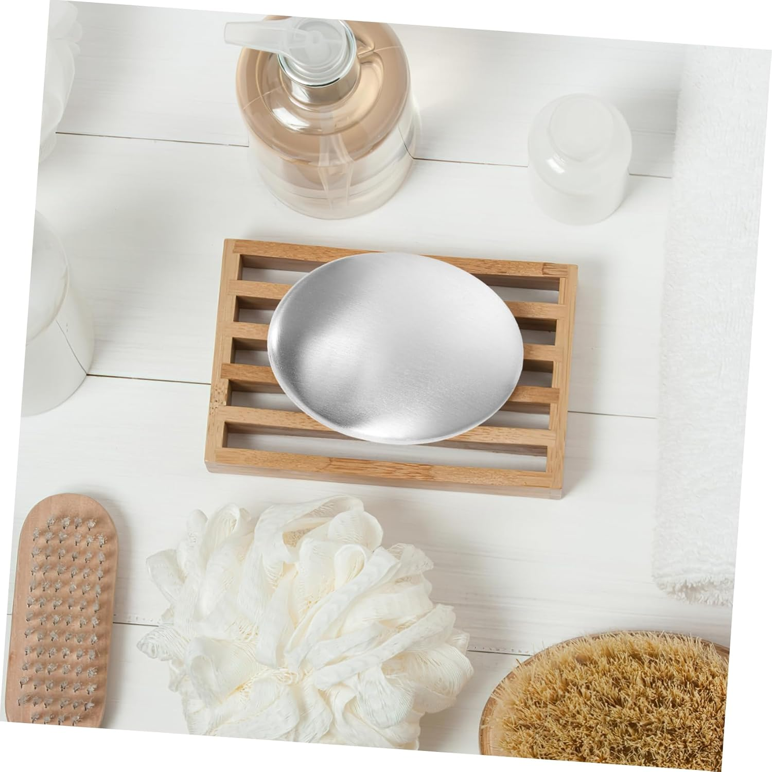 Minkissy 2Pcs Stainless Steel Soap Bar Odor Remover Kitchen Deodorizing Bar for Metallic Smells Camping Dishwashing Soap Pack image number 2