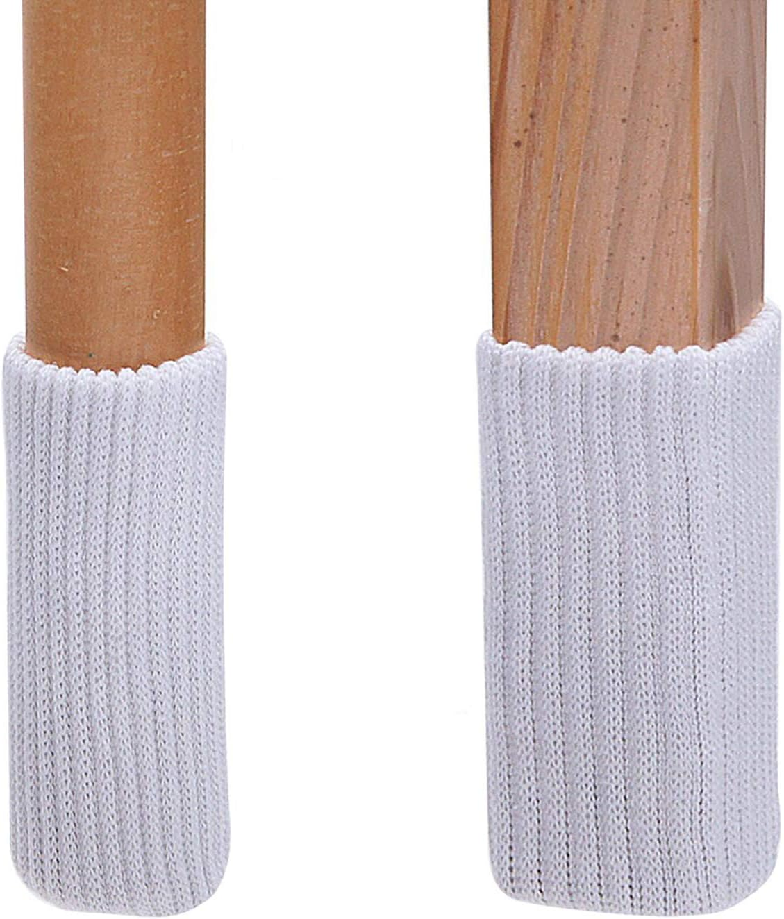 (Black) - TEKEFT 20PCS Chair Socks, Furniture Leg Feet Wood Floor Protectors Set, Cross Knitted, Black