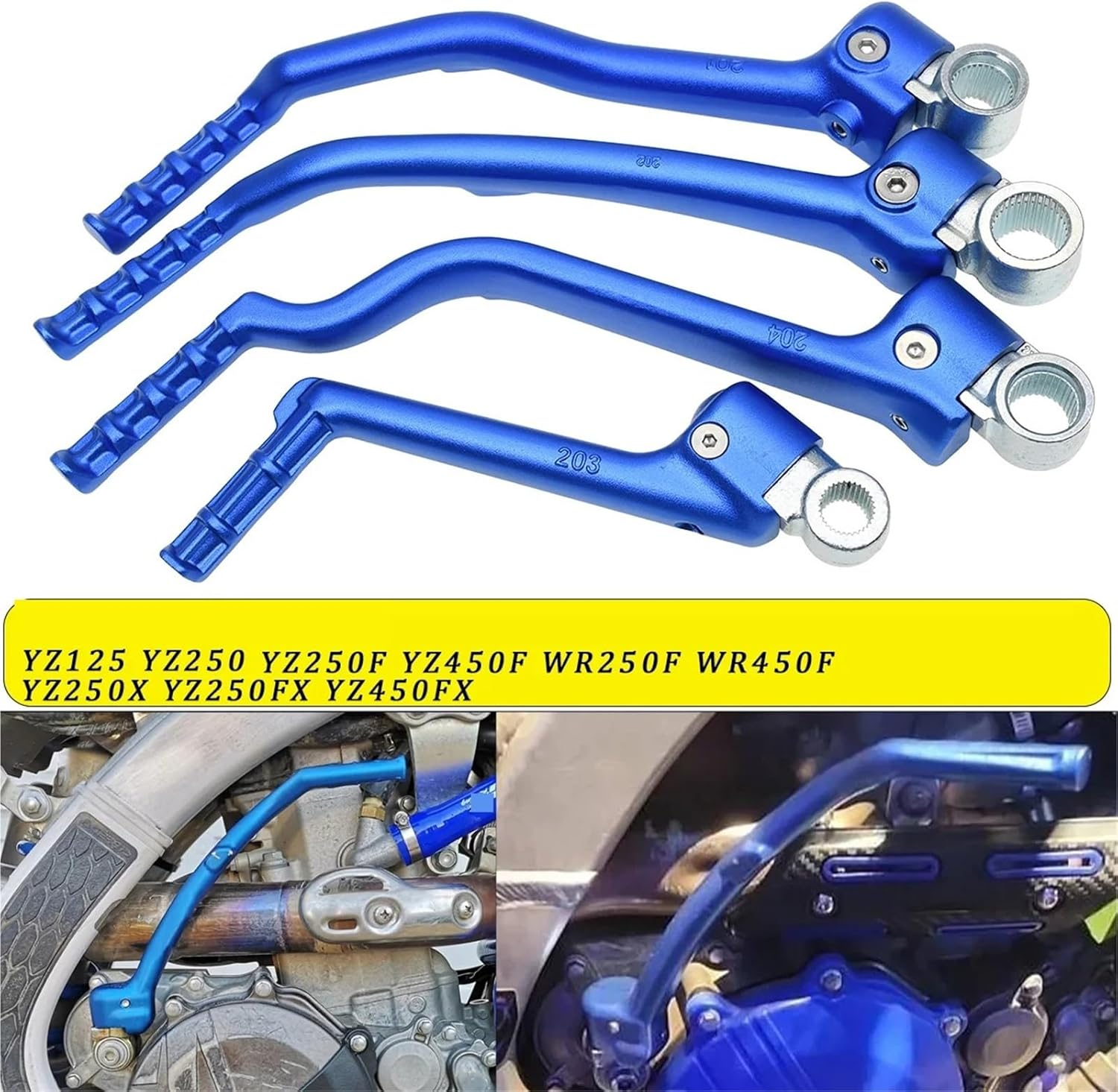 Motorcycle Forged Kick Start Lever Pedal Levers Compatible with YZ250F YZ450F YZ250FX YZ450FX WR250F WR450F YZ125 YZ250 Yz250X(Blue 2) - Blue 3 image number 5