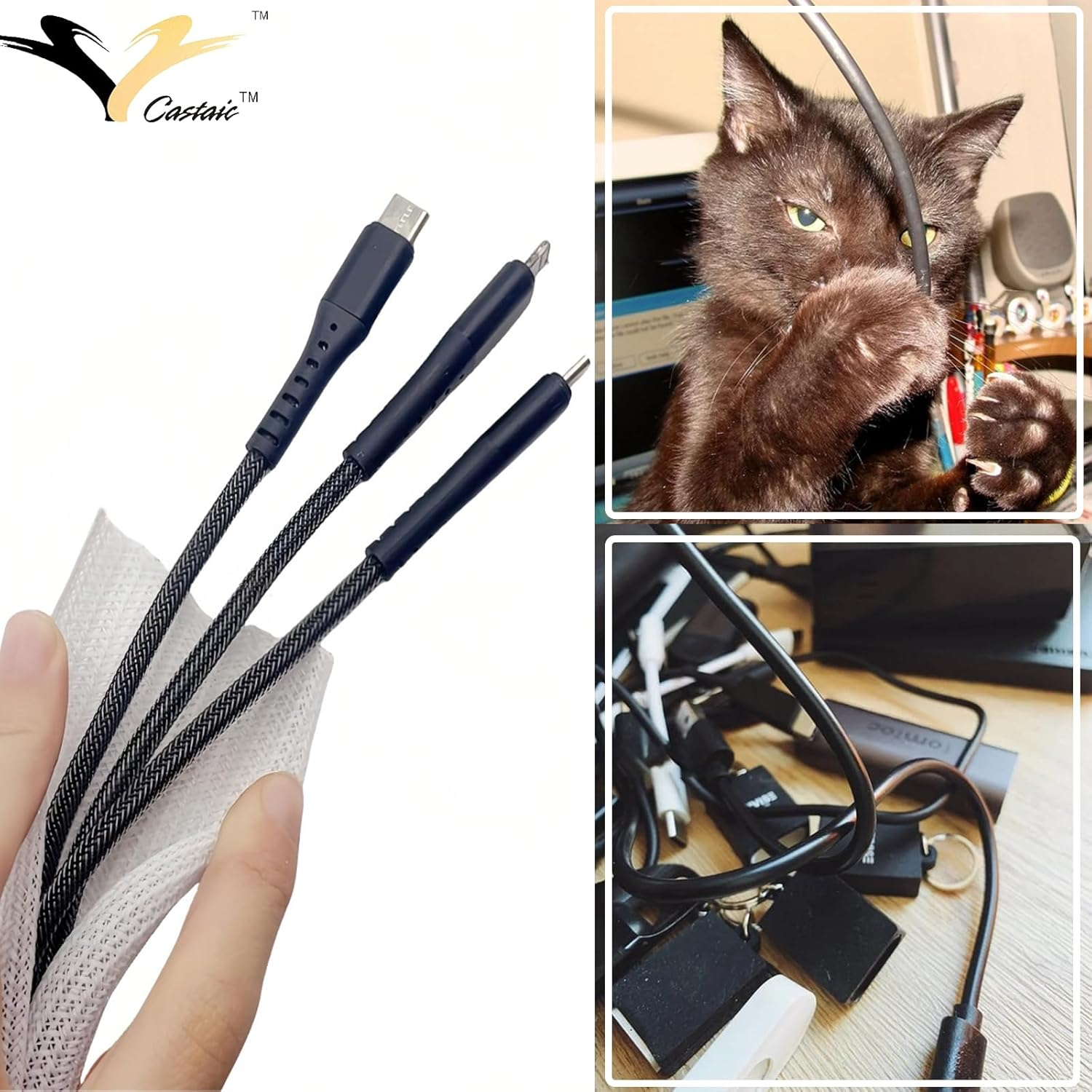 Castaic Cable Organiser, White, 6.6Ft, 1/2'' image number 1