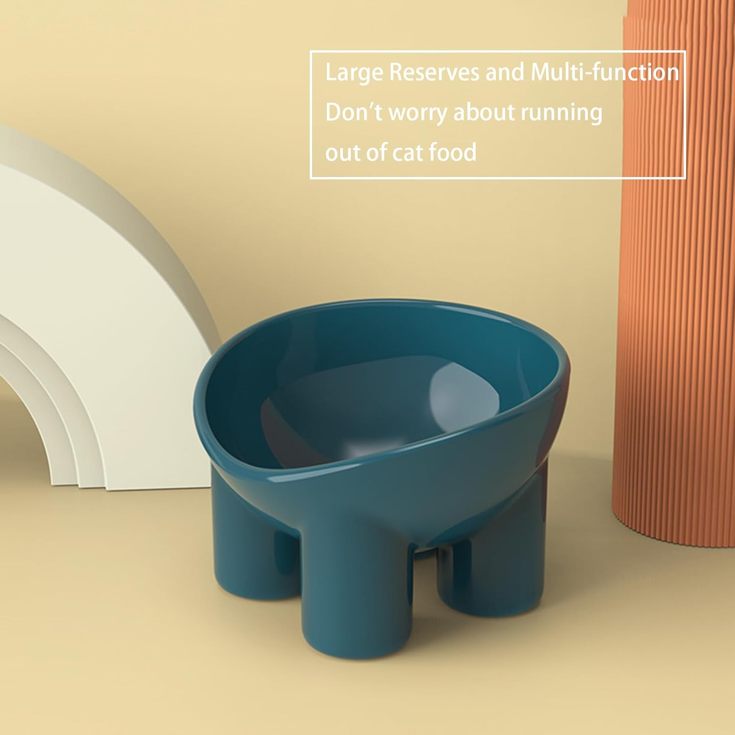 GDGZJJD Cat Bowl with Elephant Foot Base - Non-Slip Raised Plastic Pet Bowl Protects Your Pet'S Spine, Ideal for Cats, Puppies and Small Pets (Green) image number 2